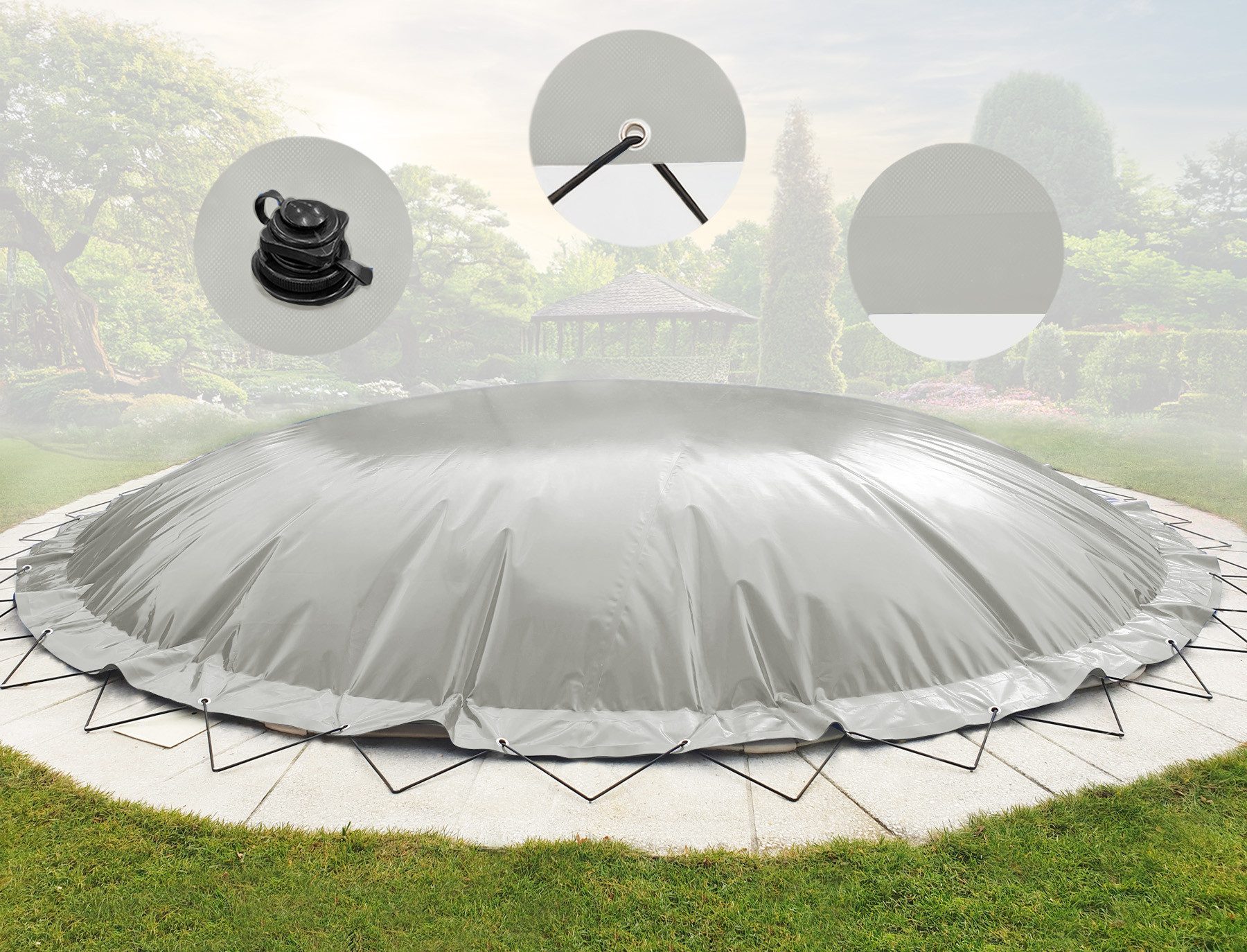 AirDeluxe Pool-Abdeckplane (Profi-Qualität) Runde aufblasbare Poolplanen/Sc günstig online kaufen