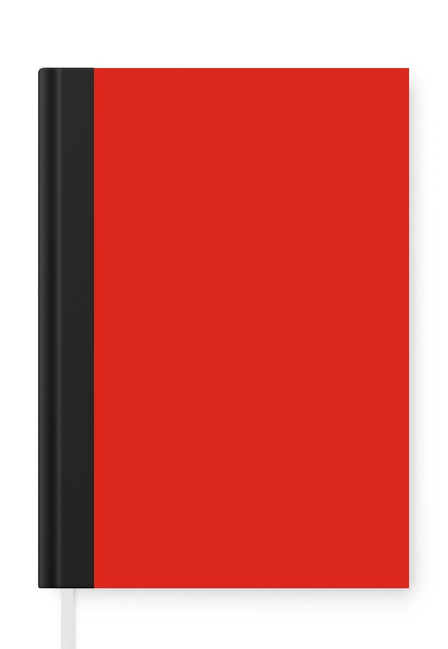 MuchoWow Notizbuch Rot - Farbe - Einfarbig, Journal, Merkzettel, Tagebuch, Notizheft, A5, 98 Seiten, Haushaltsbuch