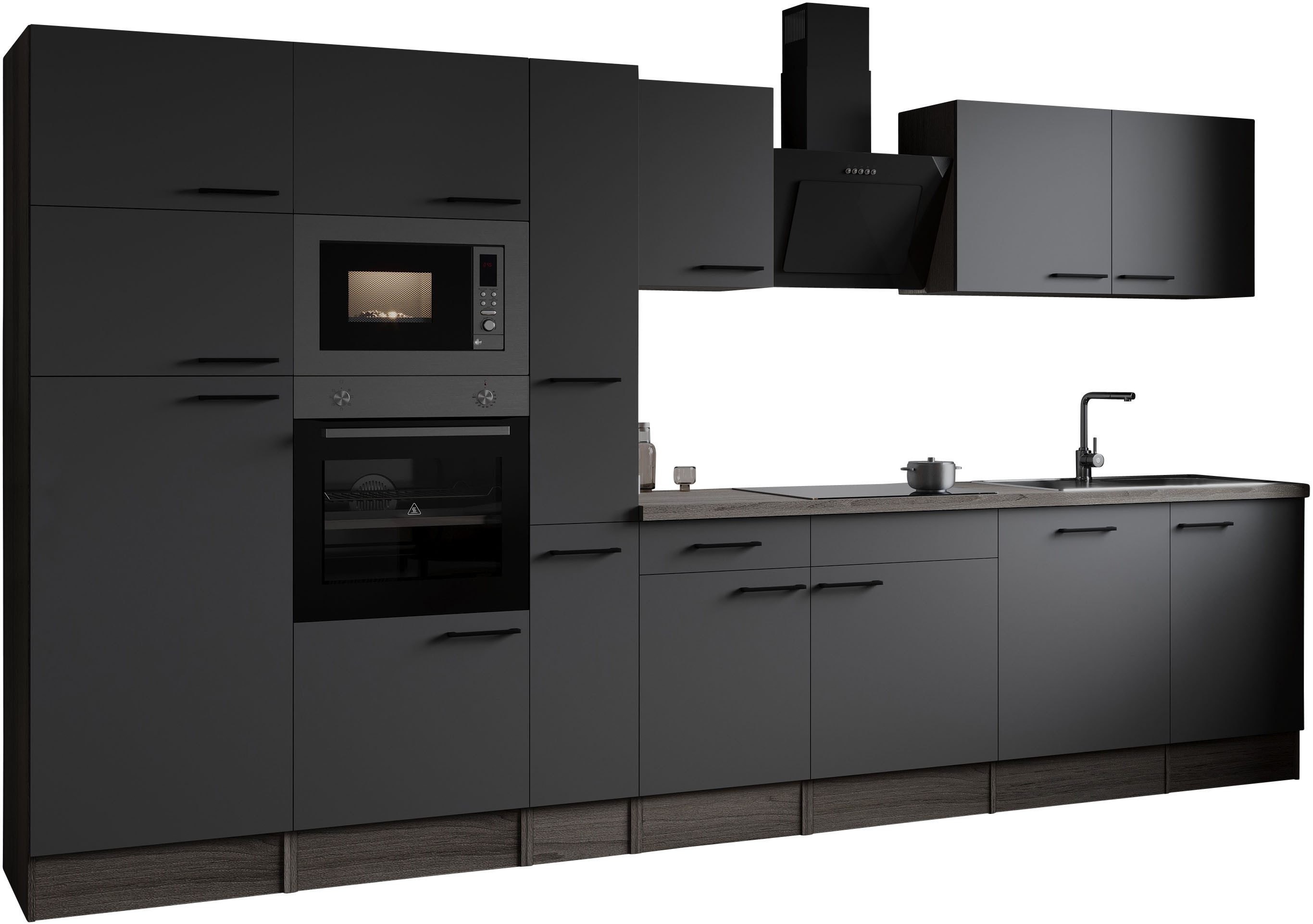 RESPEKTA Küchenzeile Oliver, Breite 370 cm, 90 cm Arbeitshöhe, in exklusiver Konfiguration für OTTO