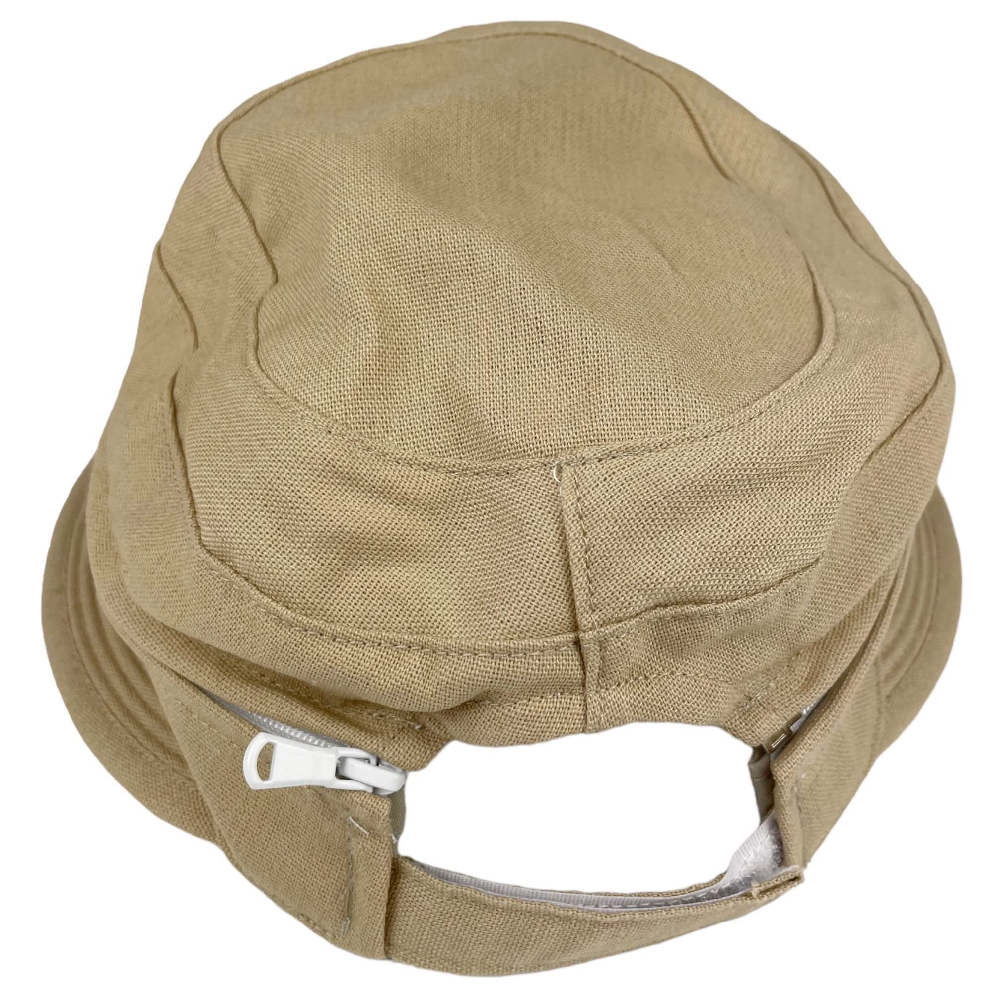 Taschen4life Sonnenhut Visor Cap 2in1 Sonnencap Basecap & Sonnenschutz in Einem, unisex, aus Leinen – Bild 4 von 5