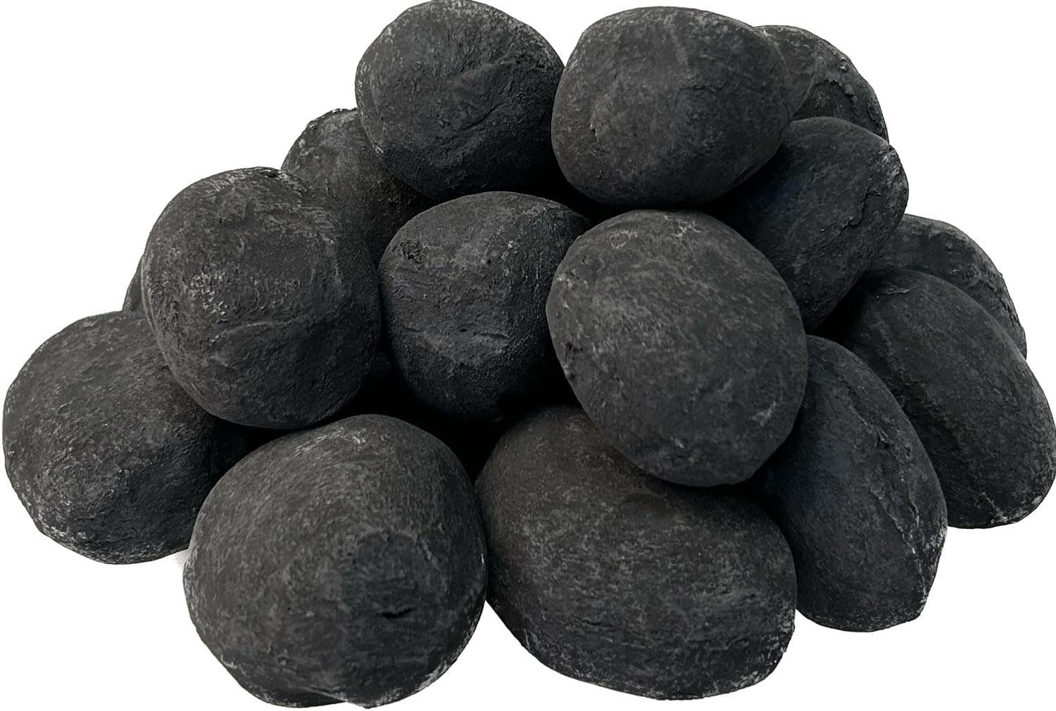HEKERS Stein Keramiksteine Set 24teilig, schwarz Gel-Kamin, (24 St)