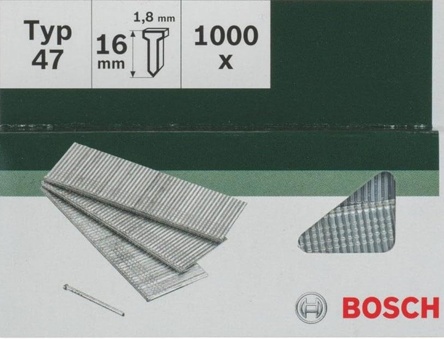 BOSCH Tackerklammer Bosch Nägel Typ 47 1.8 x 1.27 x 16 mm 1000 Stk. 2609255809