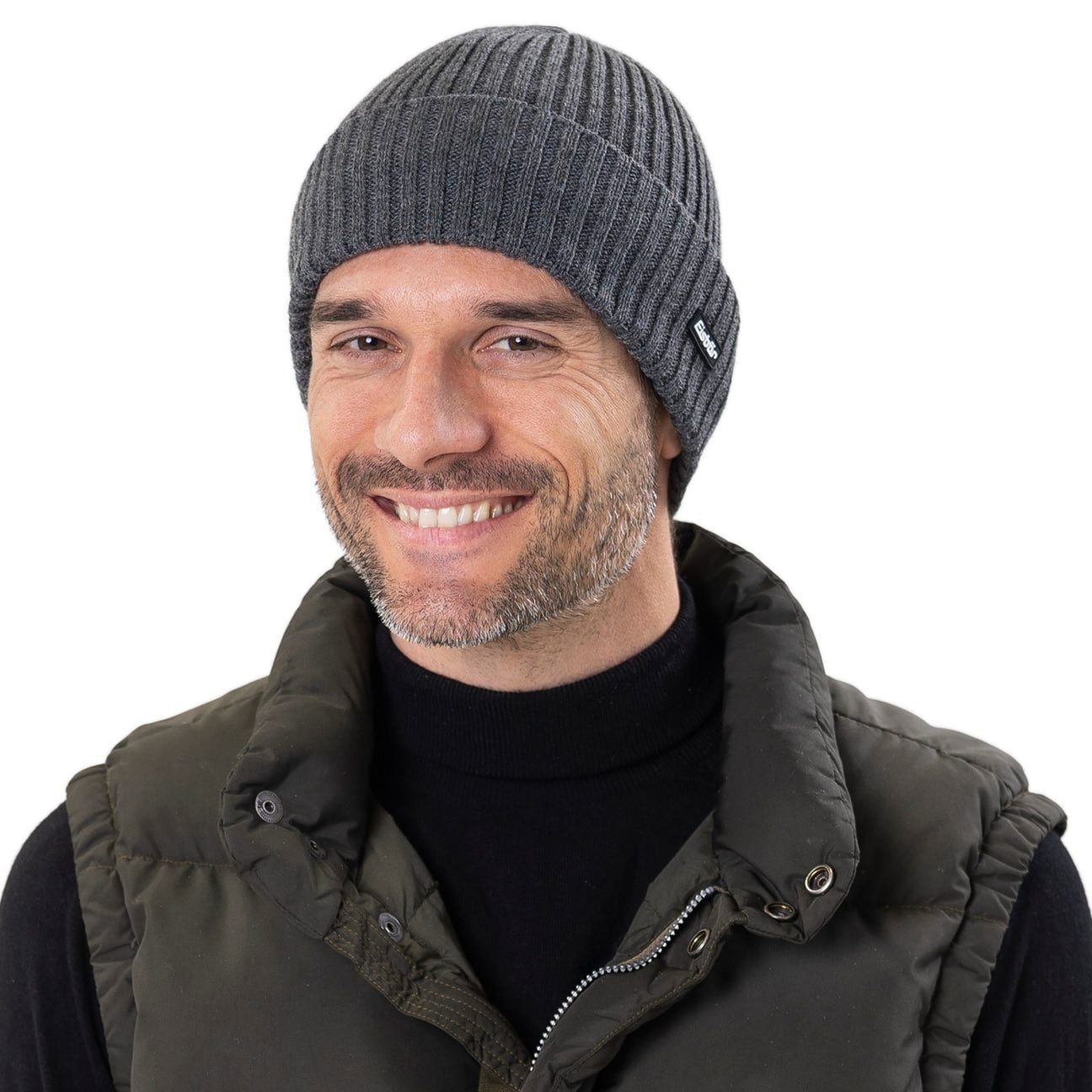 Eisbär Strickmütze (1-St) Wintermütze mit Umschlag