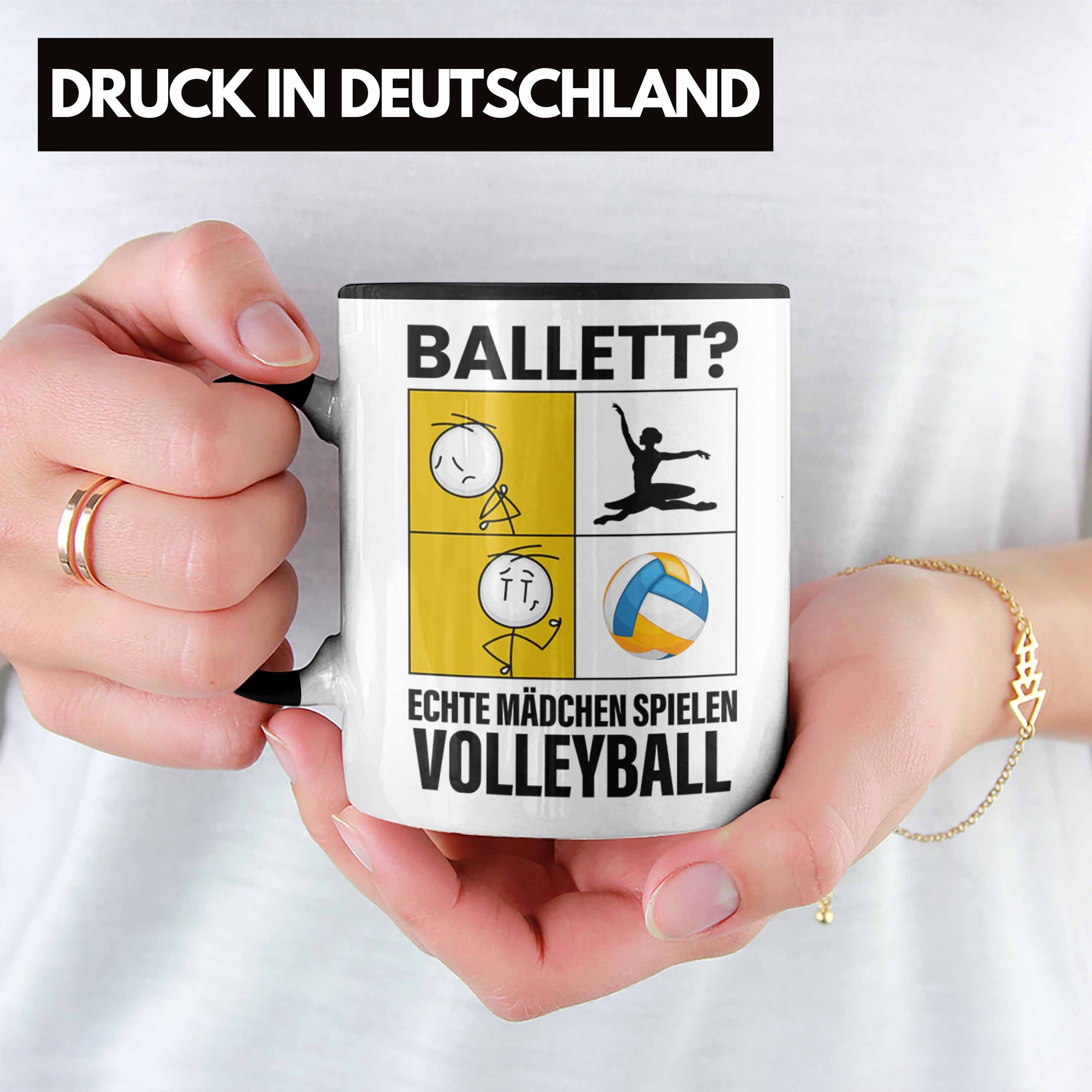 Mädchen Mädchen Tasse Geschenk V Echte Trendation Tasse Spielen Frauen Volleyball Schwarz Sport