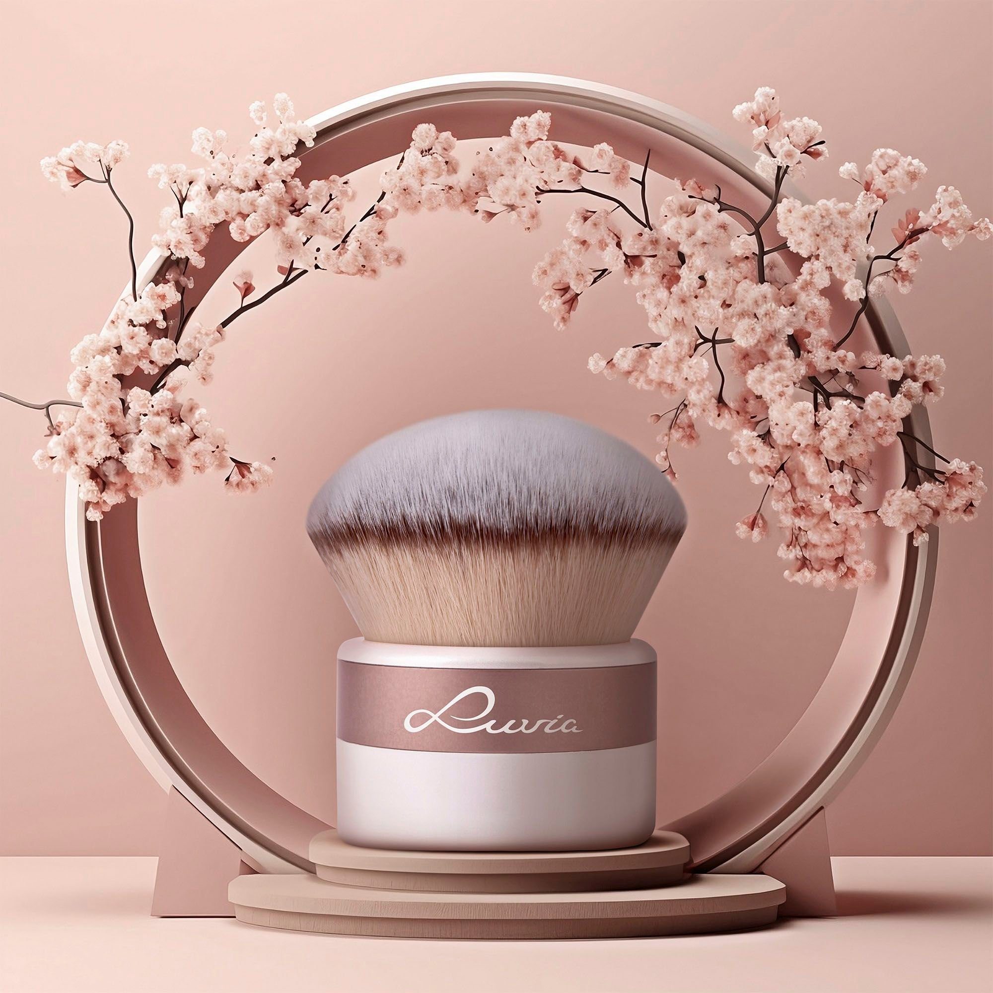 Luvia Cosmetics Kabuki-Pinsel KABUKI, Puderpinsel aus Nurai-Pinselhaar, weiche und natürliche Übergänge.
