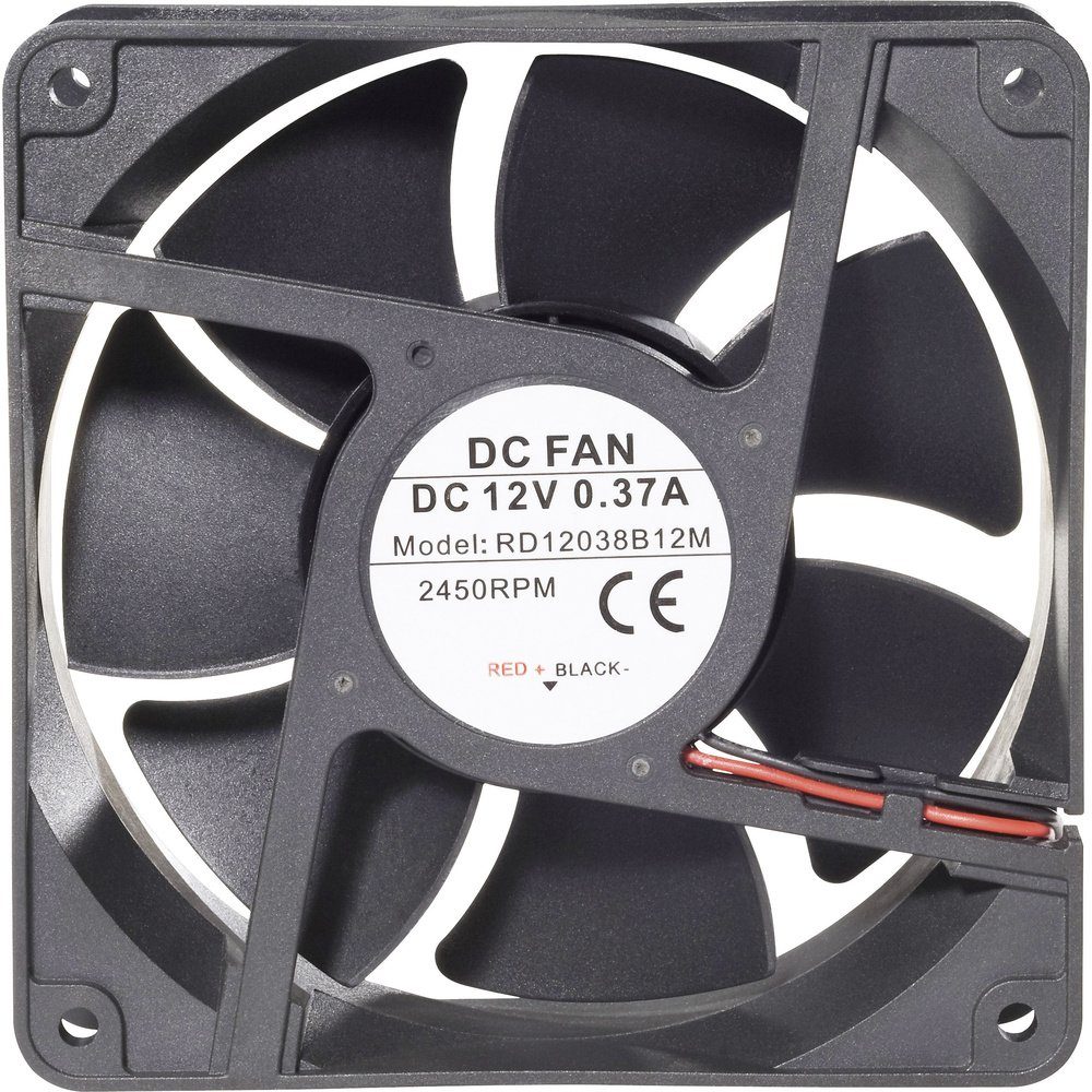 Gehäuselüfter TRU COMPONENTS RD12038B12H Axiallüfter 12 V/DC 193 m³/h (L x B x H) 12