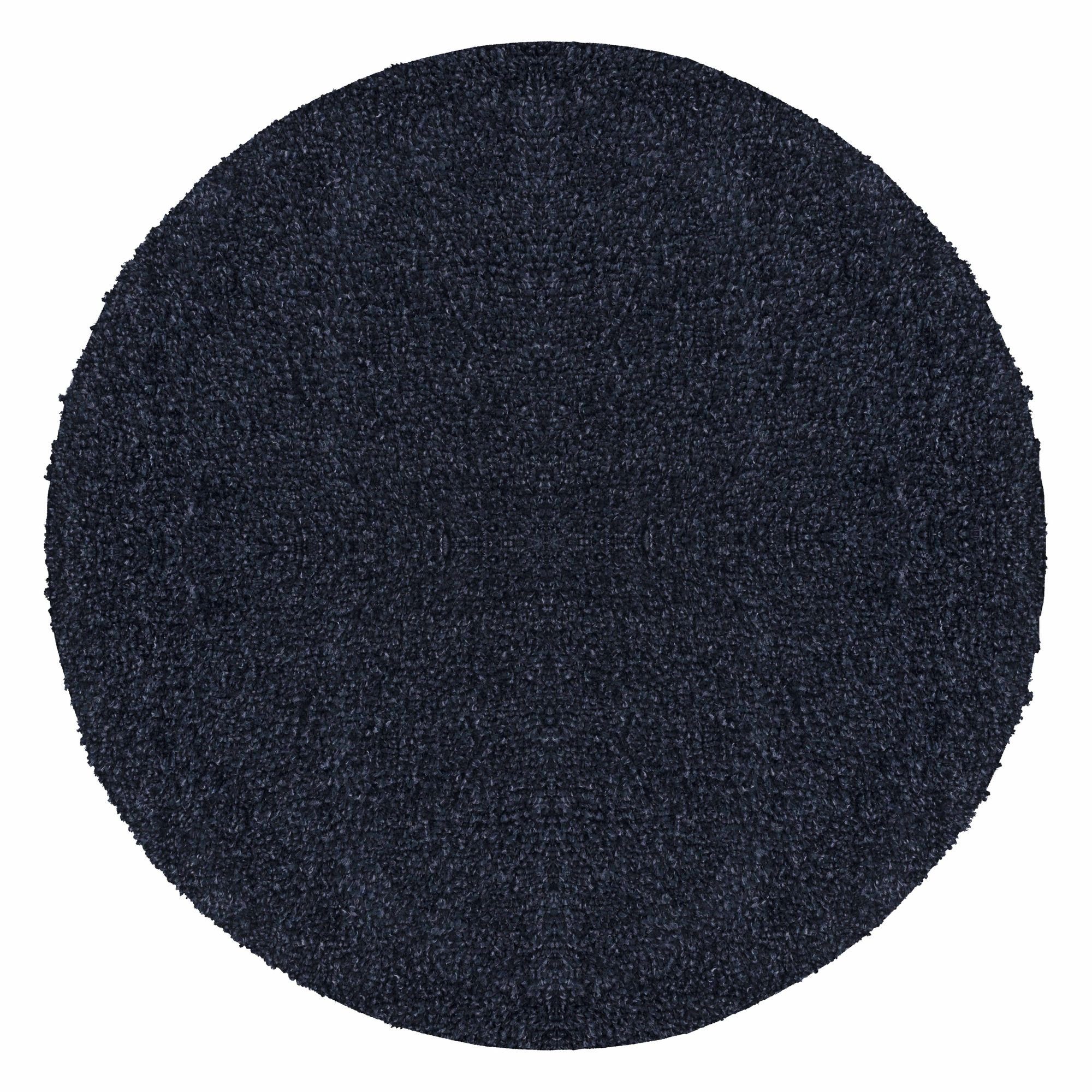 Hochflor-Teppich Unicolor - Einfarbig, Carpetsale24, Rund, Höhe: 30 mm, Modern Kurzflor Teppich Wohnzimmer Abstrakt Design Rosa Pflegeleicht Marineblau
