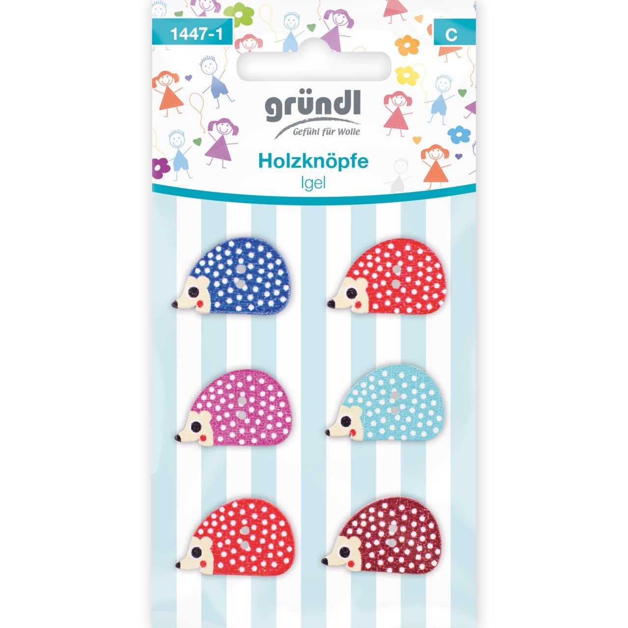 Gründl Ремеслоaturmaterial Gründl Holzknöpfe Motiv Igel