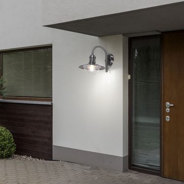Ledino Außen-Wandleuchte, Leuchtmittel nicht inklusive, Design Außen Wand Lampe Terrassen Grundstück Edelstahl Leuchte