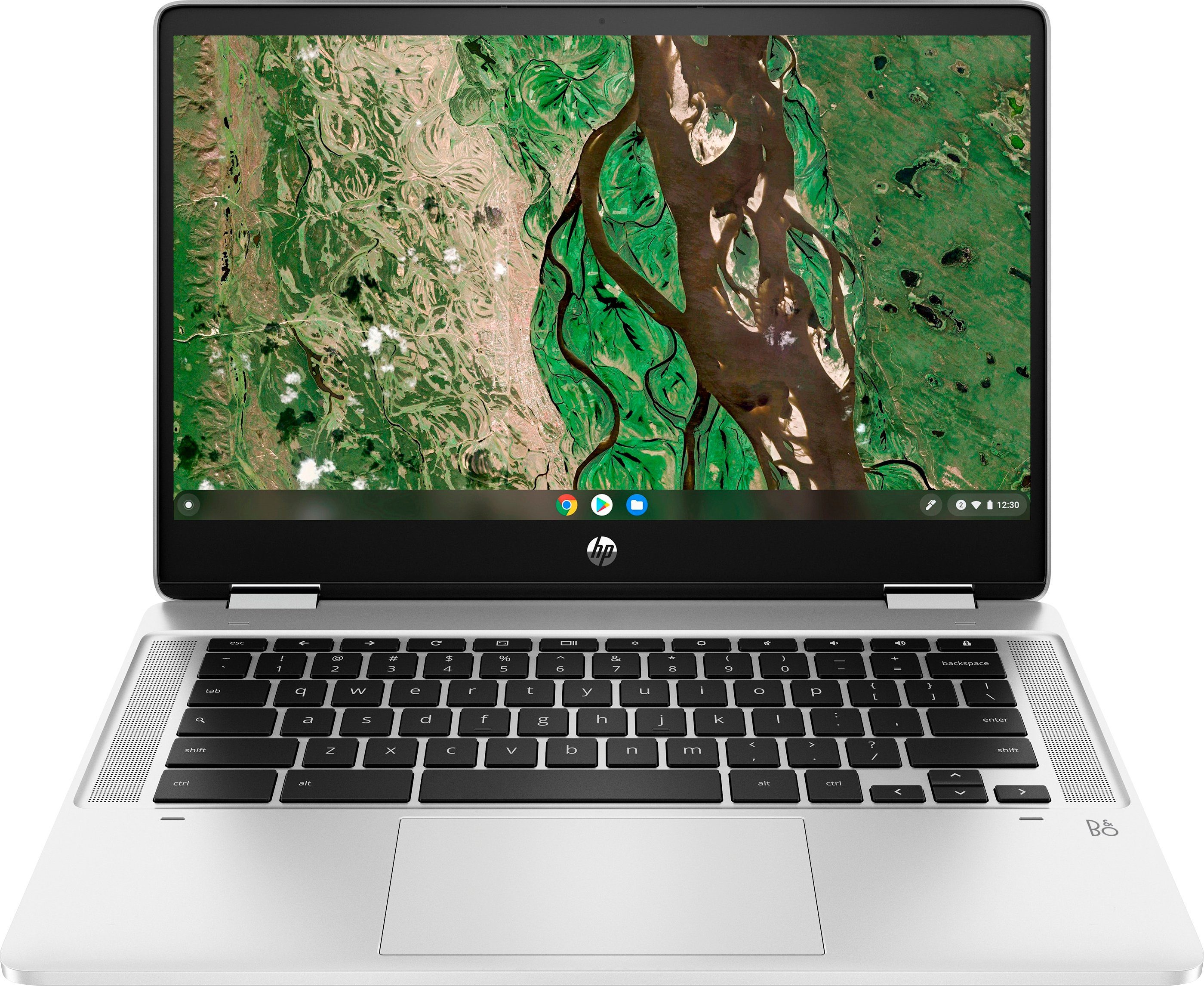 HP Chromebook 14b-cb0030ng GB 128 N6000, (35,6 UHD Zoll, Silber Chromebook Pentium Graphics, SSD) cm/14 x360 Intel