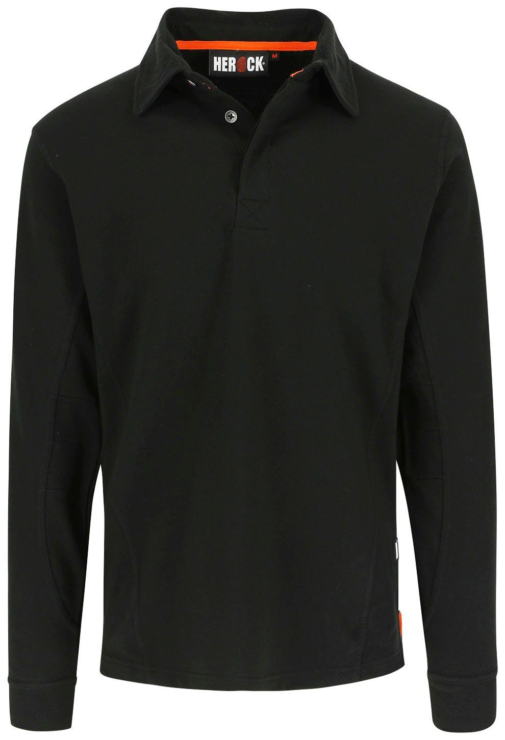 Herock Langarm-Poloshirt Troja Polo Langärmlig Angenehmes Tragegefühl, leicht figurformend, verschiedene Farben schwarz