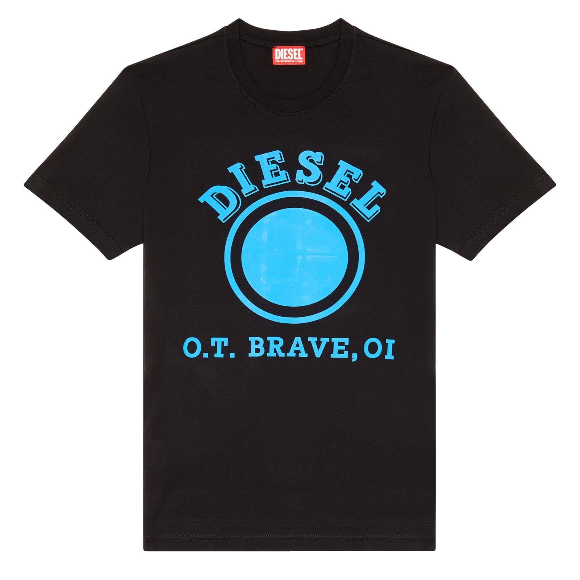 Diesel T-Shirt Herren T-Shirt - T-DIEGOR-K64, Rundhals, Kurzarm Schwarz/Blau