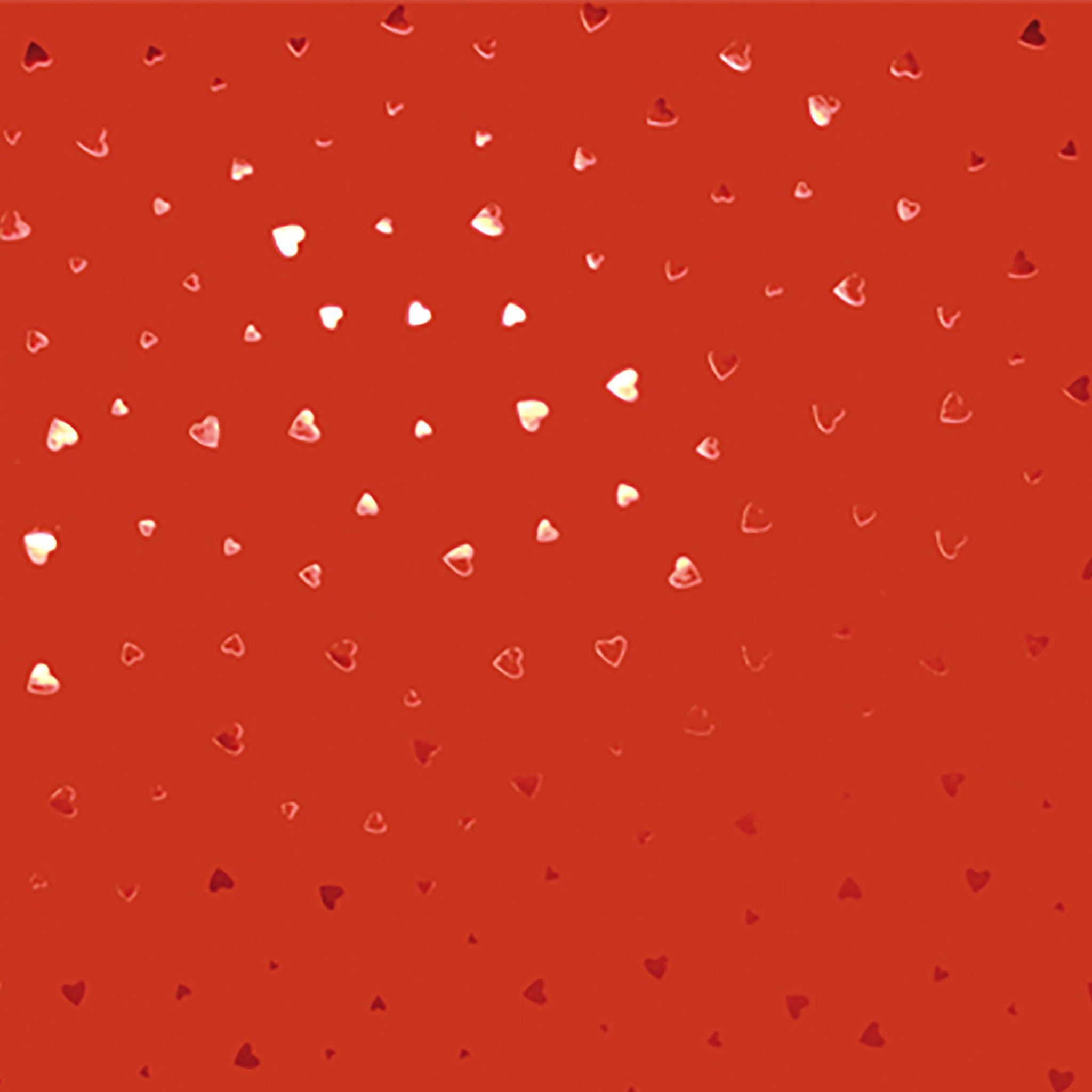 Star Geschenkpapier, Geschenkpapier mit metallic glänzenden Herzmuster 70cm x 2m Rolle Rot