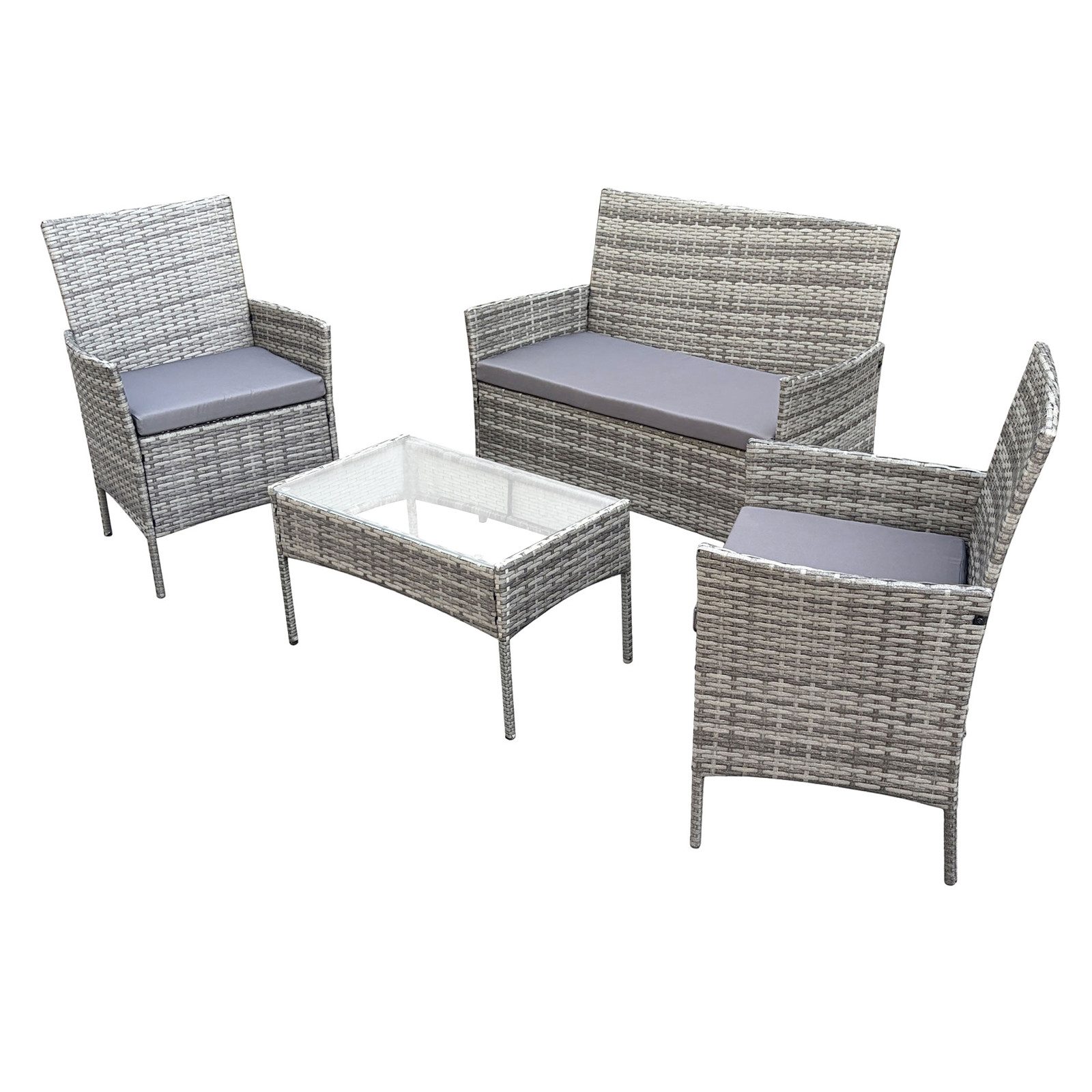 SVITA Sitzgruppe BROOKLYN, (Set, 4-tlg., Gartenlounge), Gartenmöbel Set, Sitzgruppe, Polyrattan