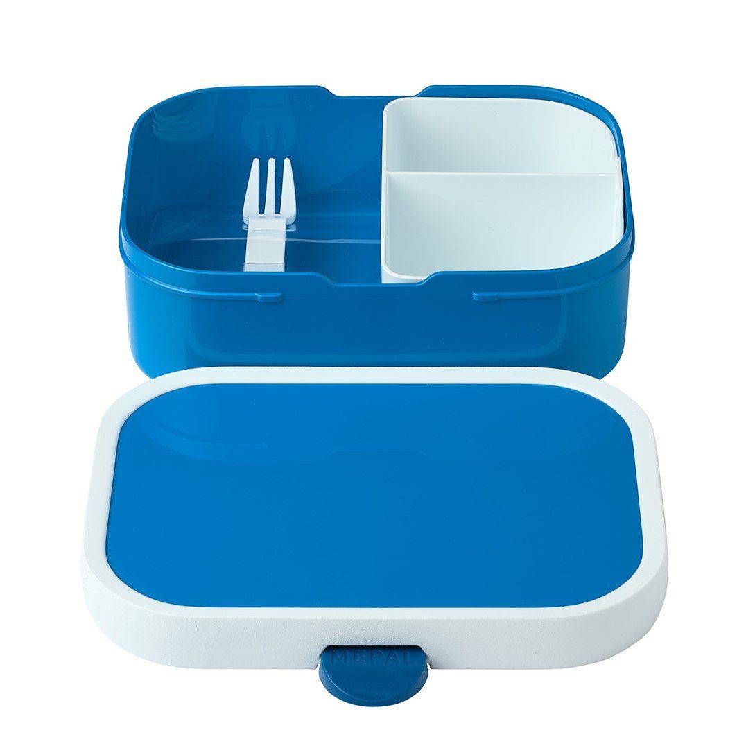 Mepal Lunchbox Mepal Campus Brotdose - inkl. Bentoeinsatz und Gabel, (3-er Set), variabel durch Bento Einsatz blau