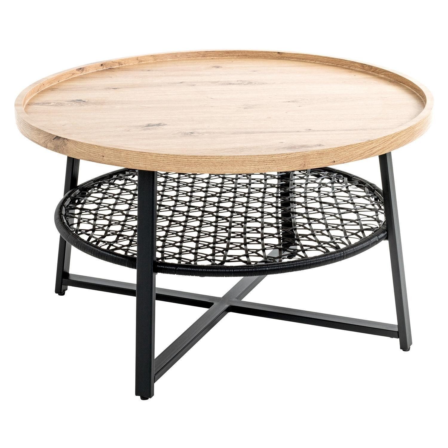 HAKU Couchtisch COLUMBIA, Eiche Dekor, Schwarz, günstig online kaufen
