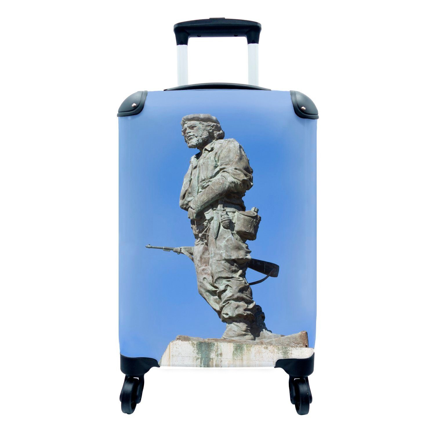 Reisetasche Che mit von Statue Ferien, rollen, Reisekoffer Trolley, Guevara, MuchoWow Handgepäck Rollen, Handgepäckkoffer 4 für