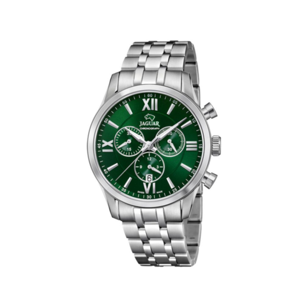 Jaguar Luxusuhr Herrenuhr J963/3 grün Silberfarben