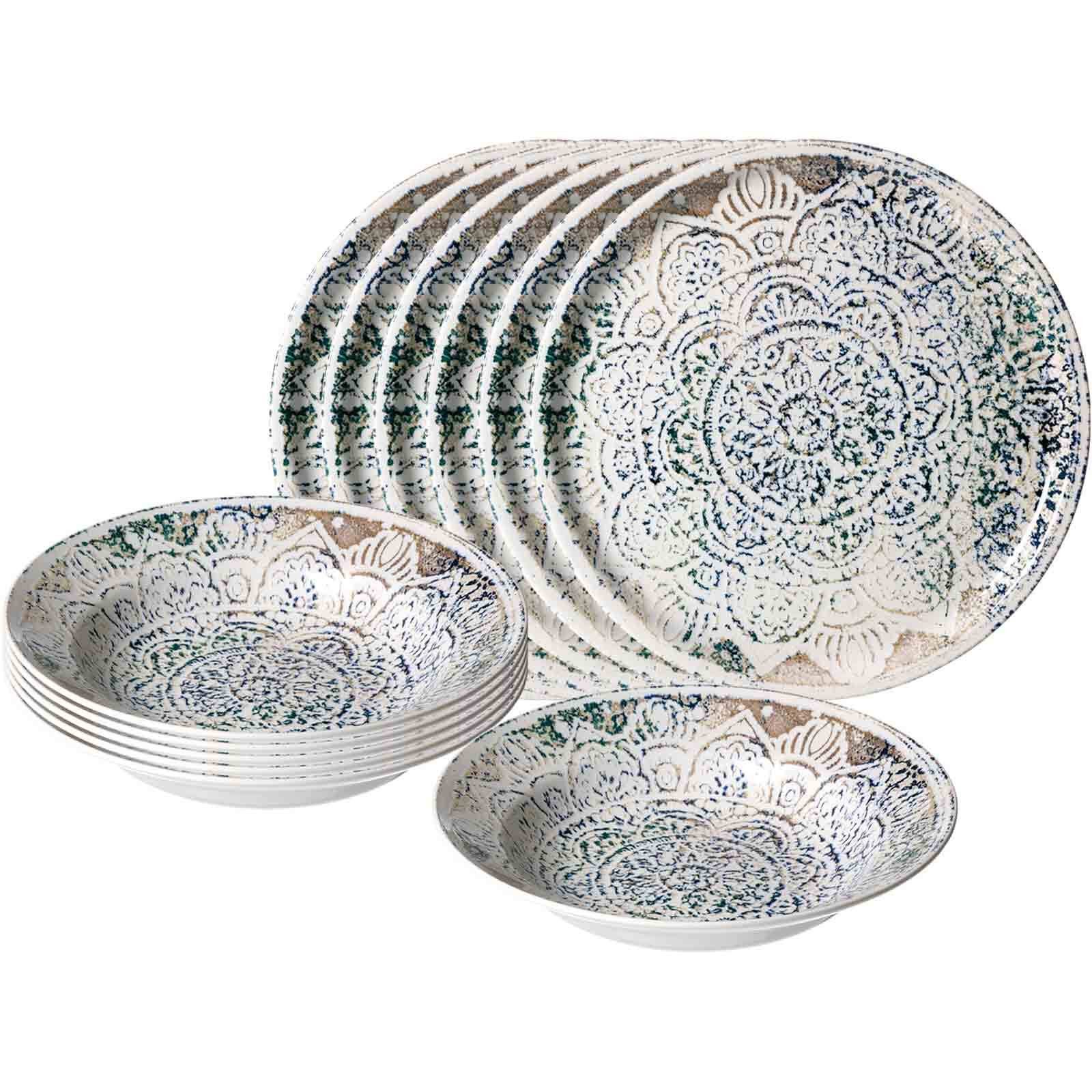 Ritzenhoff & Breker Tafelservice Luigi Pizza- & Pasta-Set 12-tlg. (12-tlg), 6 Personen, Steinzeug