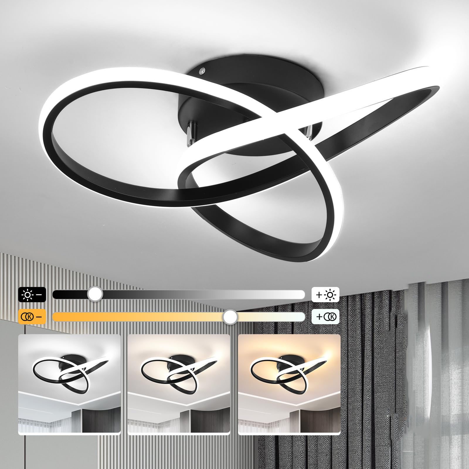 RWEUOQ LED Deckenleuchte Dimmbare moderne LED-Deckenleuchte, günstig online kaufen