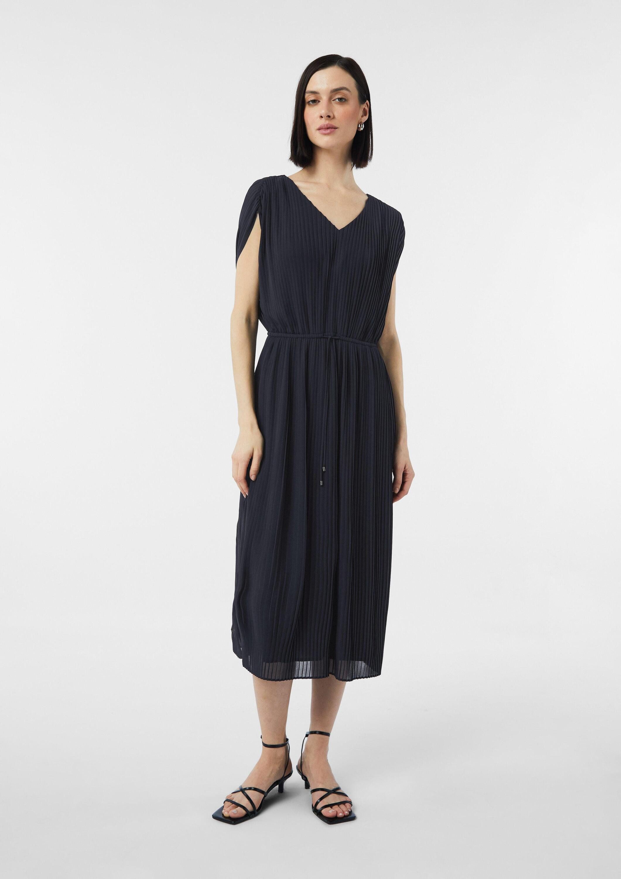 comma Midikleid Kleid Plissiertes Midikleid aus günstig online kaufen