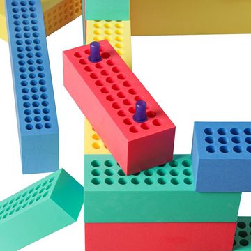 BlockX Spielbausteine Schaumstoffblock-Set Baukastenset mit Tasche, Große und kleine Blocks