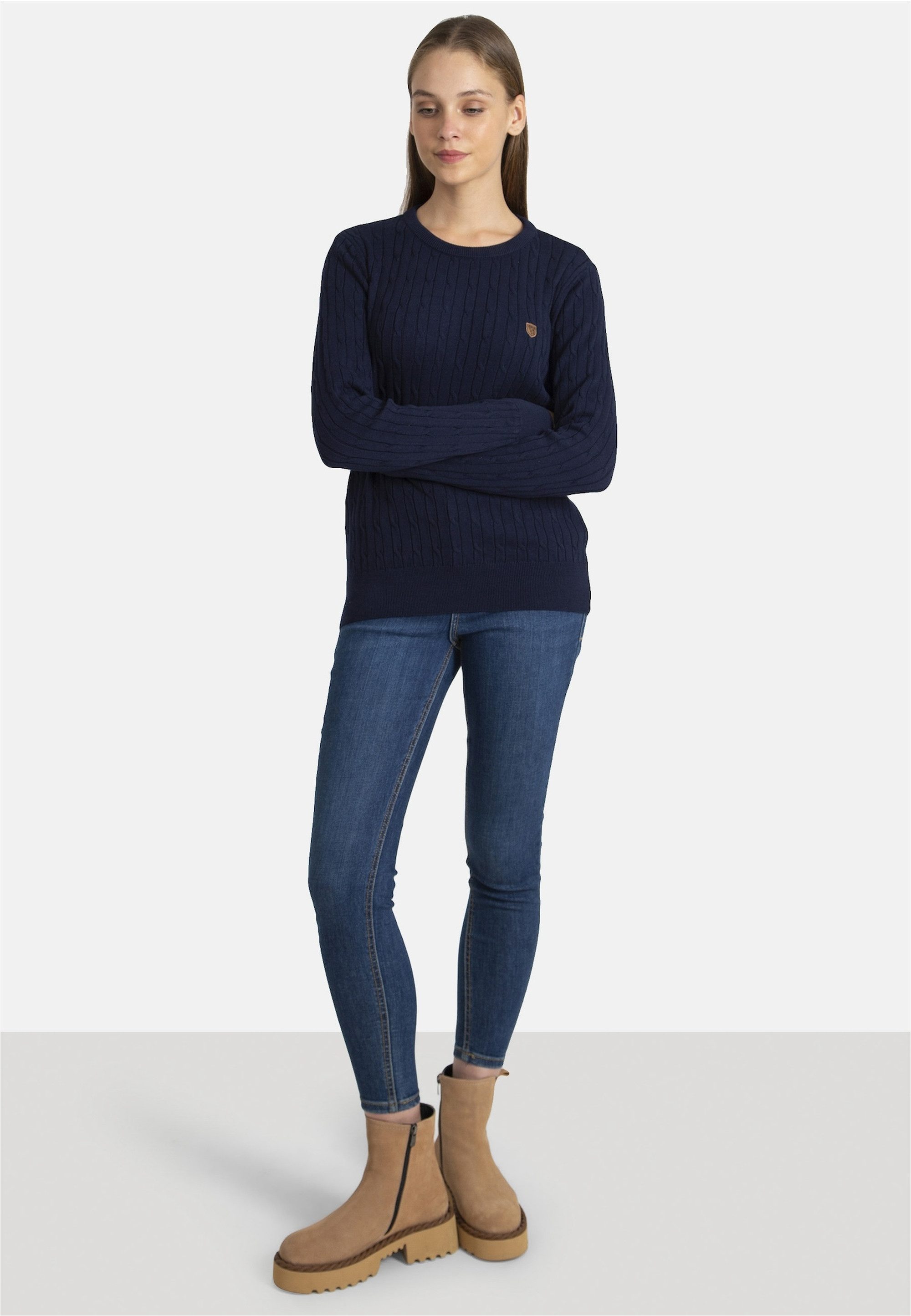 SIR RAYMOND TAILOR Strickpullover Authen (1-tlg) mit klassischem Rundhalsausschnitt