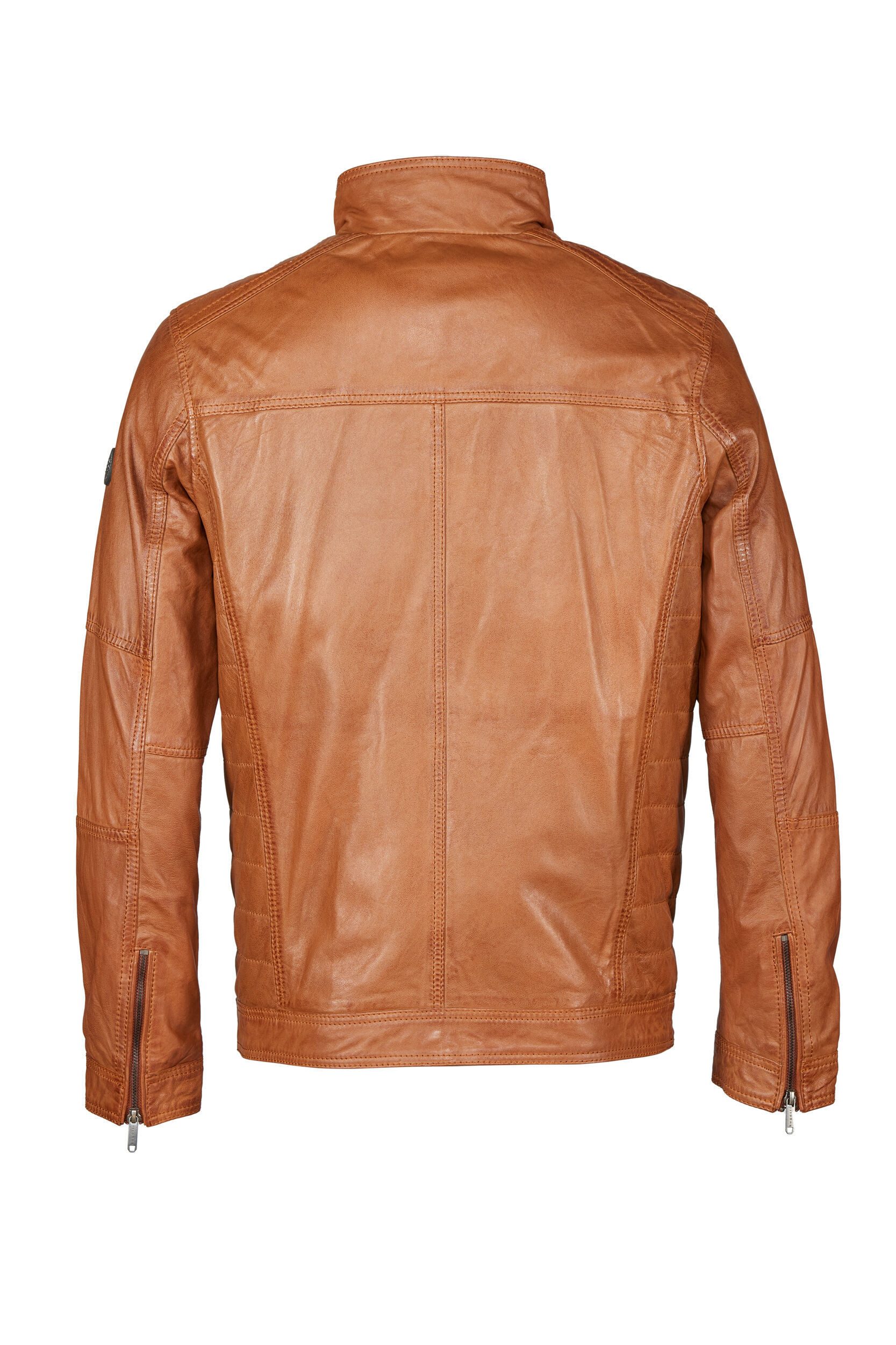 bugatti Lederjacke BUFIDELIO (1-St) mit Ziernähten und Reißverschlusstaschen – Bild 2 von 5