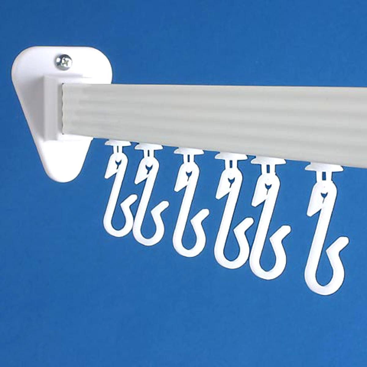 Euroshowers GmbH Duschvorhangklammer Duschvorhanghaken & -gleiter Set, 24 Stück, Weiß, Standard Duschvorhangstangen, (24-St)
