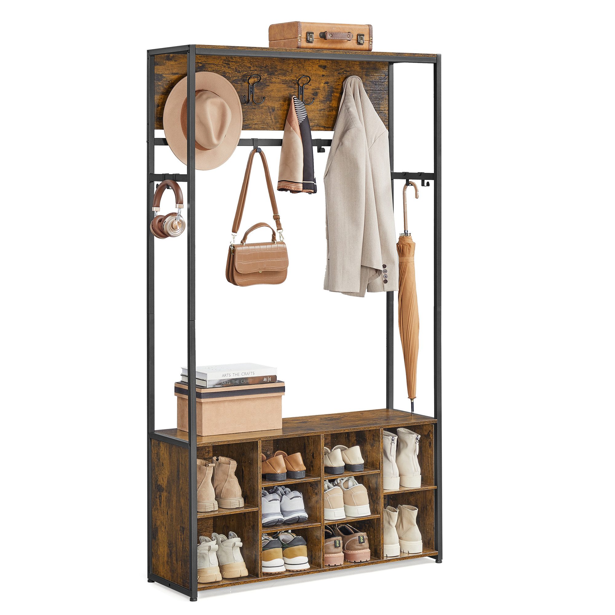 VASAGLE Garderobenständer Garderobe, Kleiderständer, Garderobe, Eingangsmöb günstig online kaufen