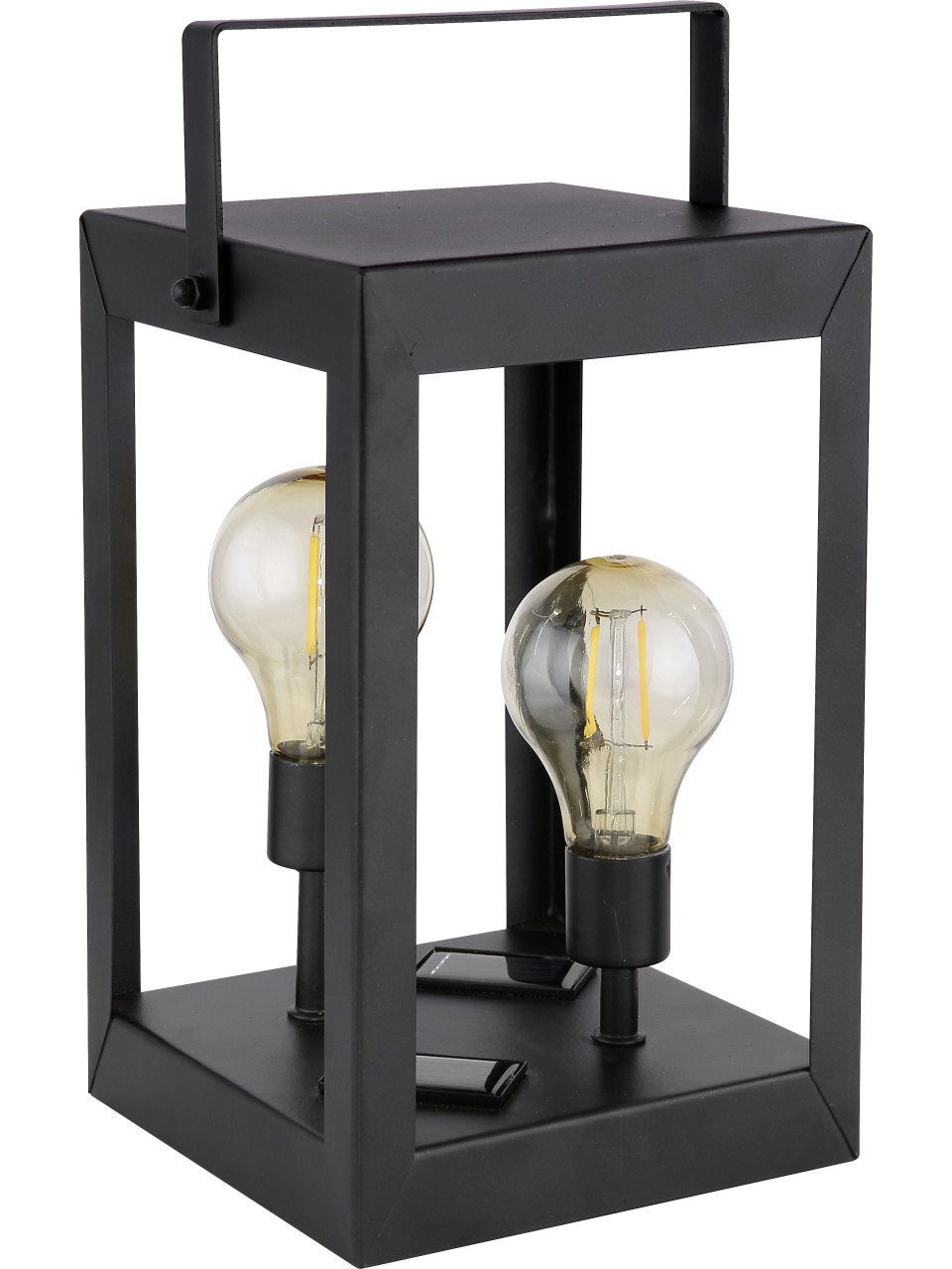 Außen-Stehlampe Globo LED Solarleuchte Laterne schwarz warmweiß