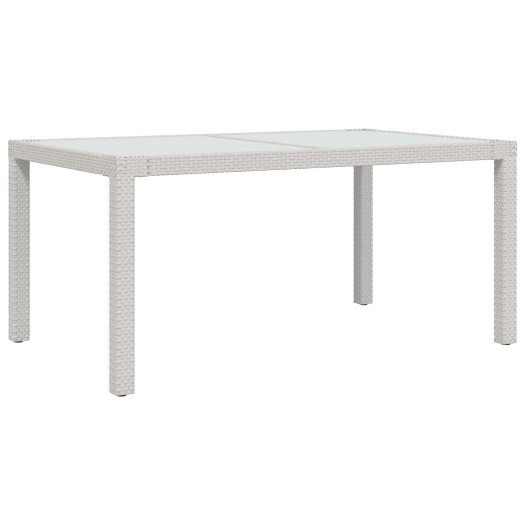vidaXL Gartentisch 150 x 90 x 75 cm Gartentisch 150x90 cm aus gehärtetem Glas und Polyrat