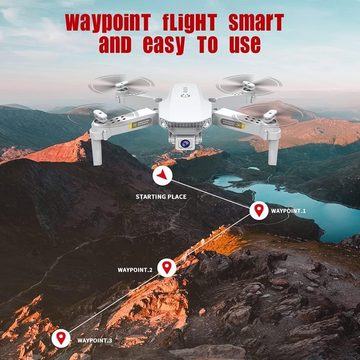 OBEST Drohne mit Kamera, Faltbare RC Quadcopter, Optical Flow, 2 Akkus Drohne (4K HD, mit One Key Start/Landen, 3D Flips Mini Drone für Kinder und Anfänger)