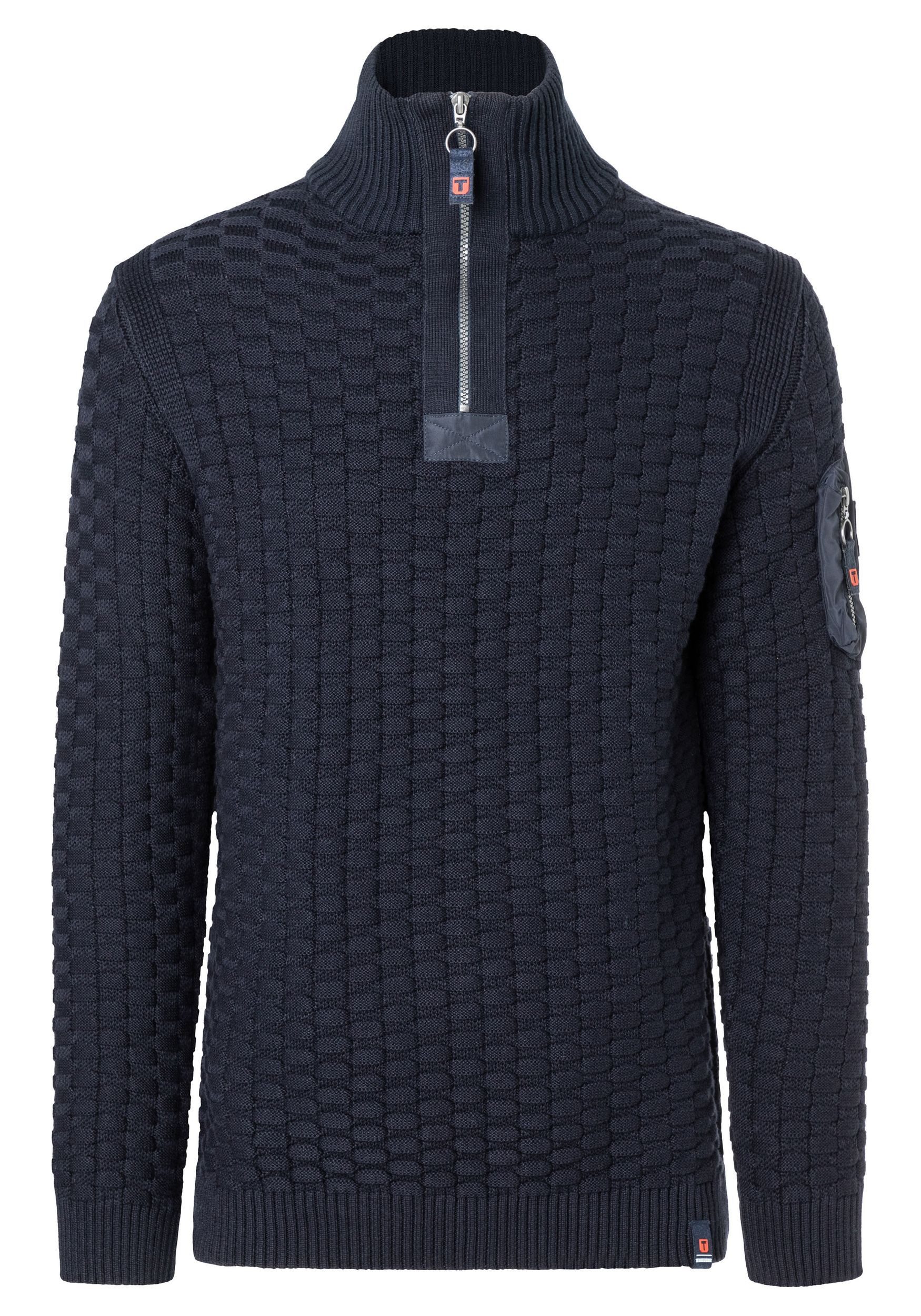 TIMEZONE Strickpullover Strickpullover 3D-Schachbrettmuster Ärmeltasche Hea günstig online kaufen