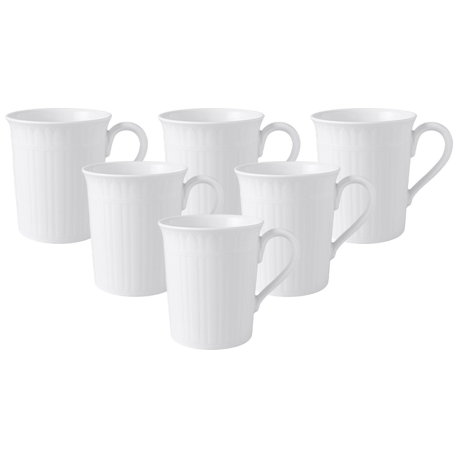 Villeroy & Boch Becher Cellini Kaffeebecher 300 ml 6er Set, 6-tlg., Porzellan