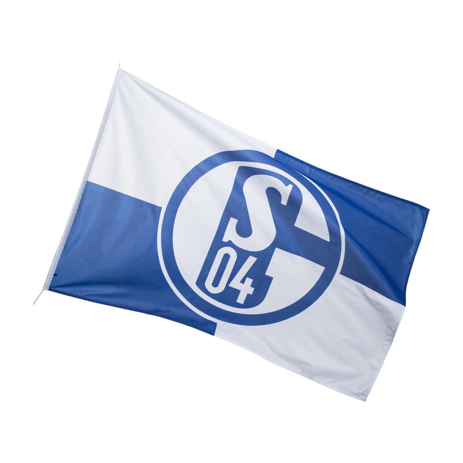 FC Schalke 04 Fahne FC Schalke 04 Hissfahne Karo 100x150cm / 150x250cm, Mit großem Vereins-Logo