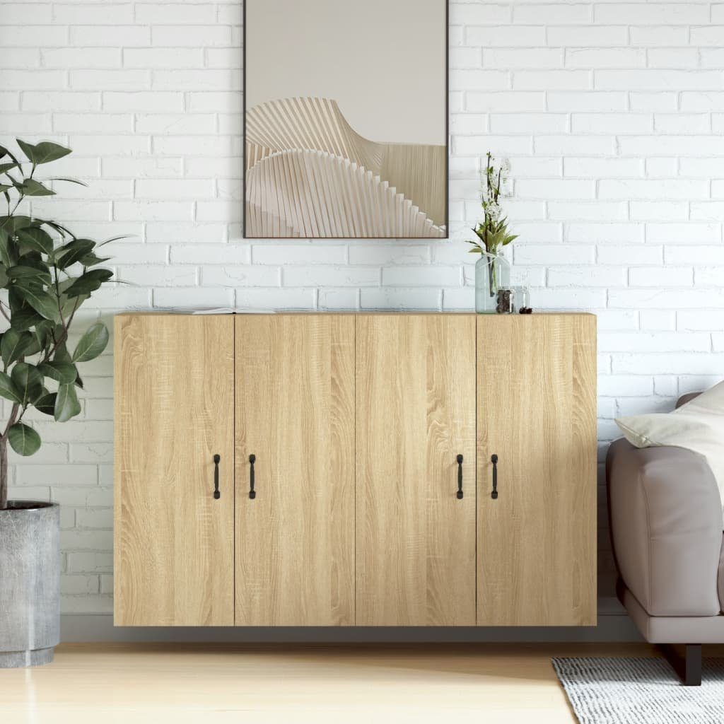 furnicato Sideboard Wandschränke 2 Stk. Sonoma-Eiche Holzwerkstoff