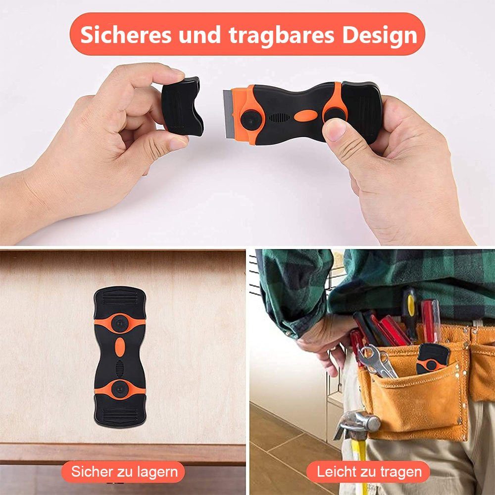 20 Glasschaber Edelstahl Cerankochfeldschaber Klingen mit TUABUR aus Orange