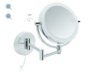 Libaro Kosmetikspiegel Modena, LED Kosmetikspiegel, Vergrößerung 3x / 7x 2-seitig, 360°, Dimmer