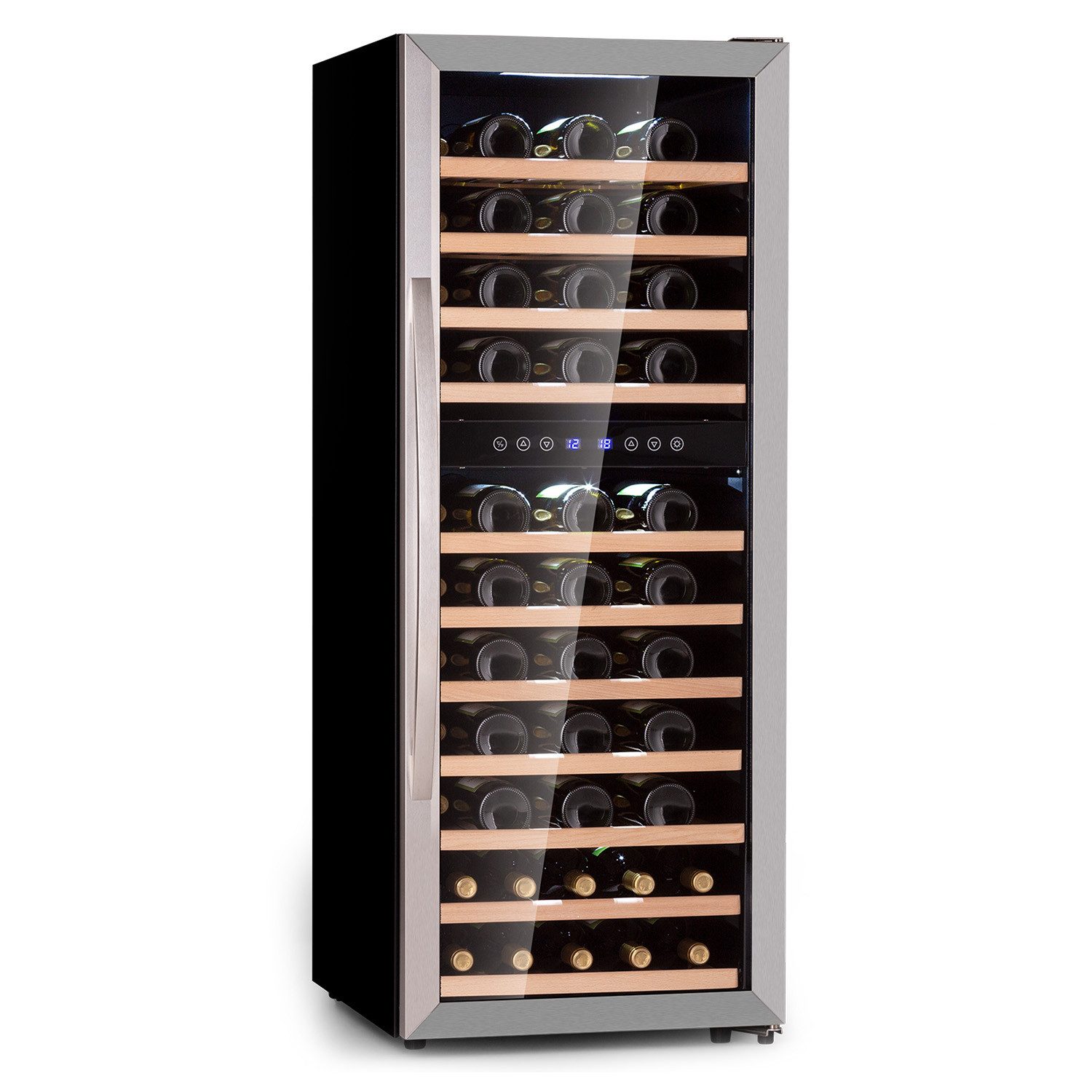 Klarstein Weinkühlschrank Vinamour, für 73 Standardflaschen á 0,75l,Wein Flaschenkühlschrank Weintemperierschrank Weinschrank Kühlschrank