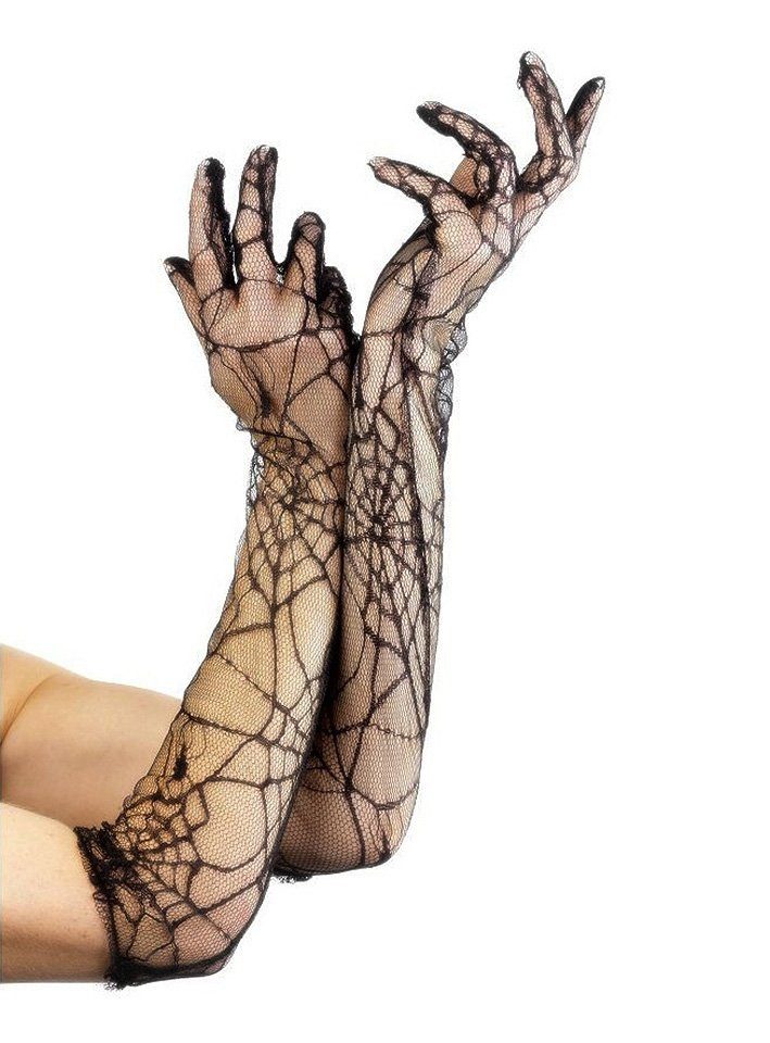Metamorph Kostüm Spinnennetz Handschuhe, Netzhandschuhe für die schwarze Witwe
