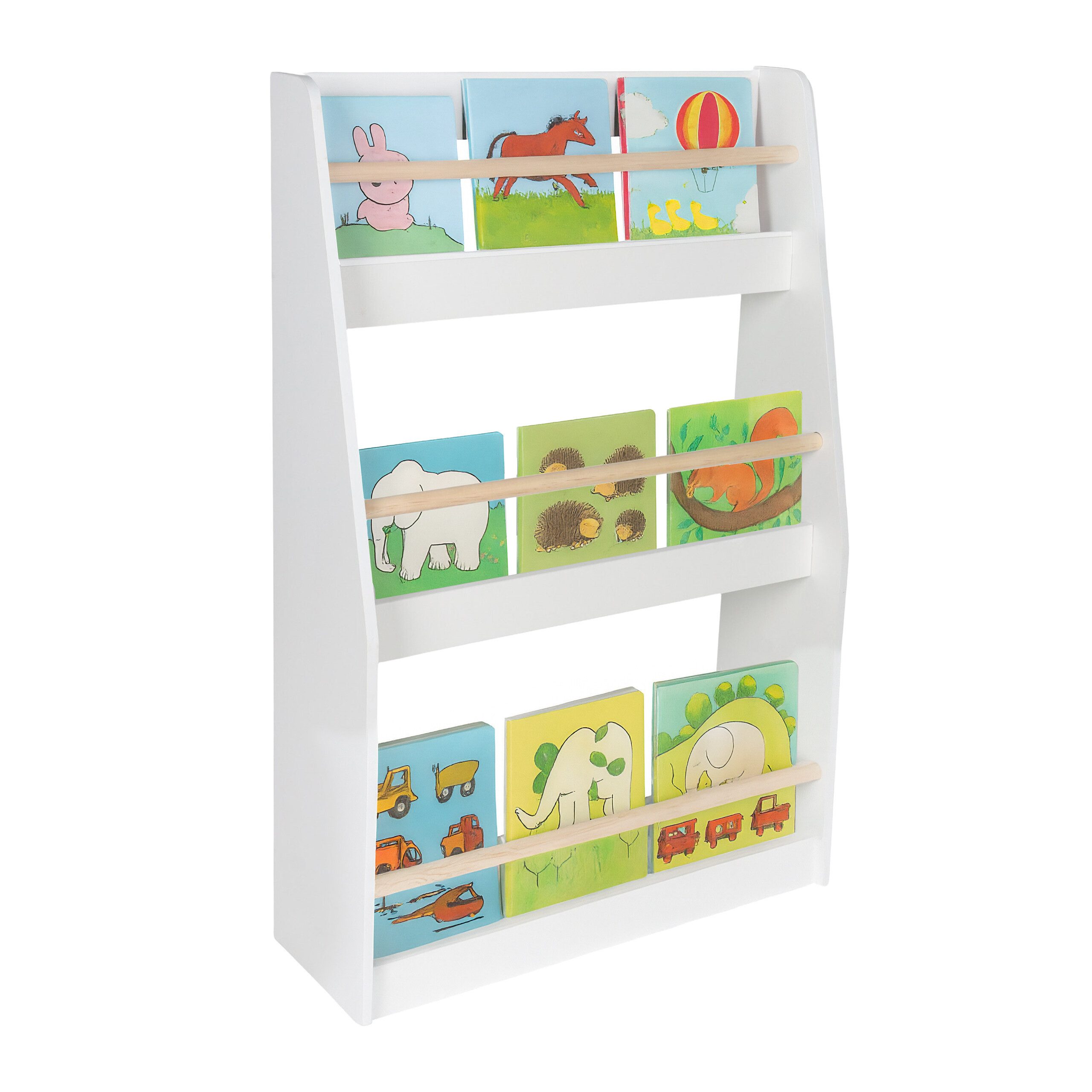 relaxdays Kinderregal Bücherregal Kinder 3 Fächer, 1-tlg., weiß