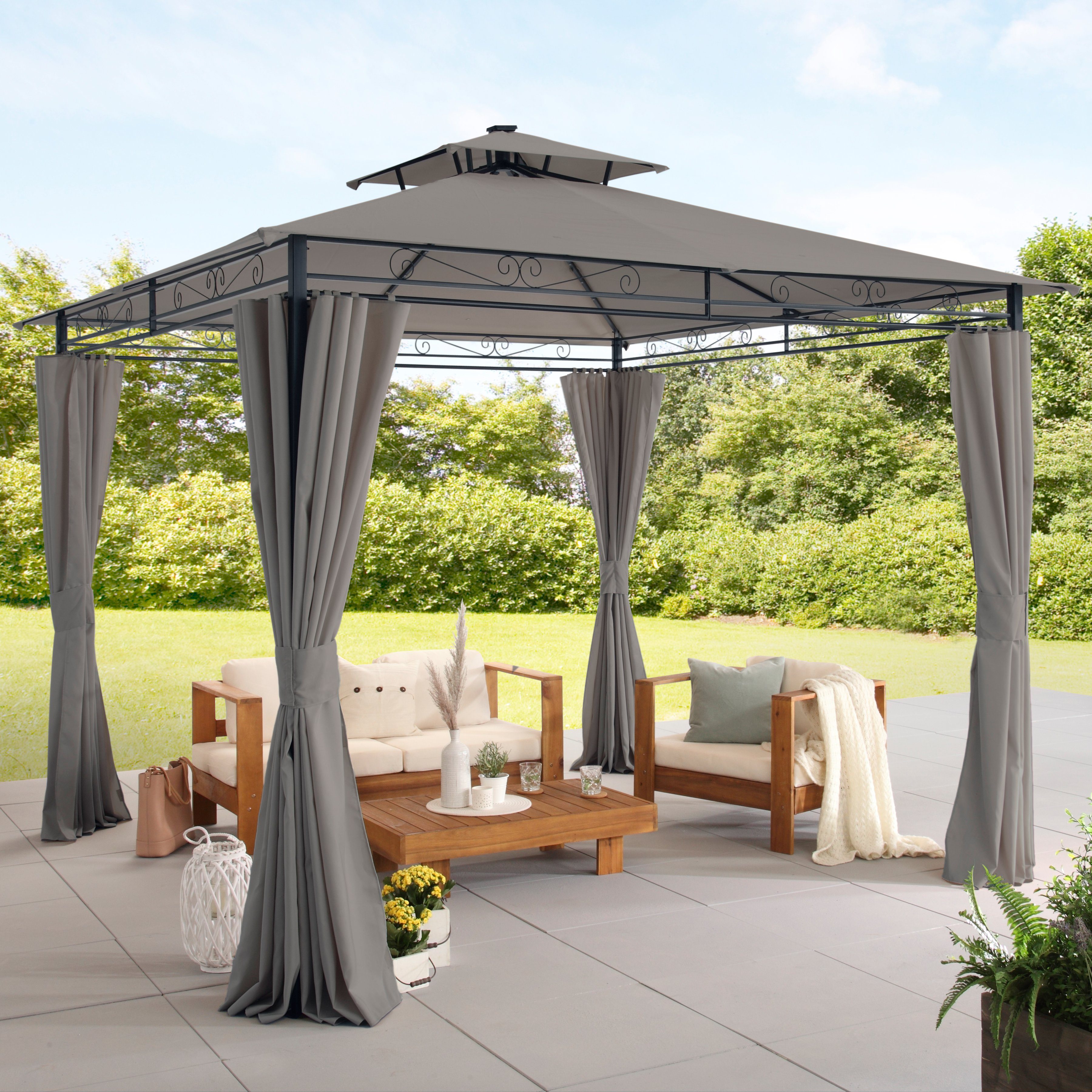 KONIFERA Pavillon »Palma«, BxT 300x300 cm, LEDBeleuchtung, Stahl