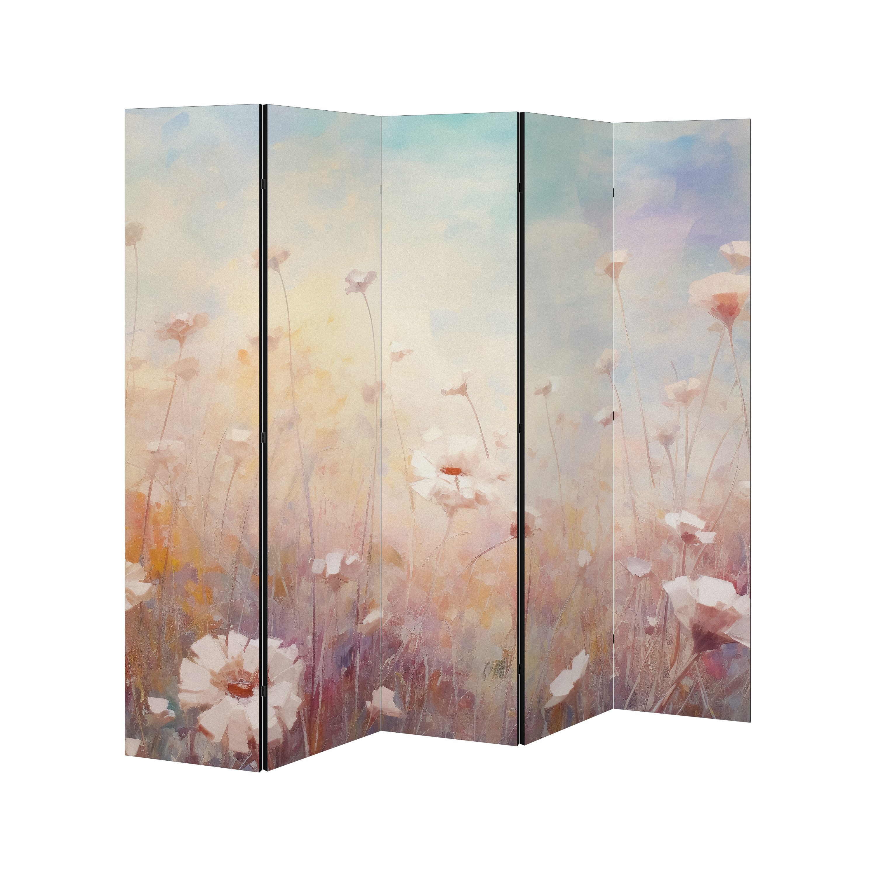 SPACEREBELS Paravent BREEZE OF COLORS (1 St), Raumteiler mit 5 Paneelen, einseitig bedruckt, 190 x 168 cm