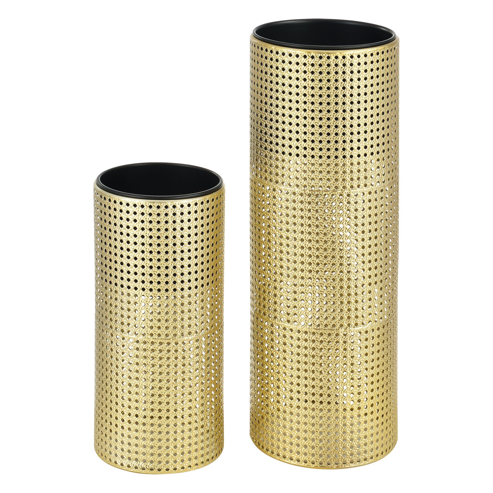 en.casa Blumenständer (2 St), »Lüttich« 2er Set Pflanzenständer Metall Goldfarben/Schwarz