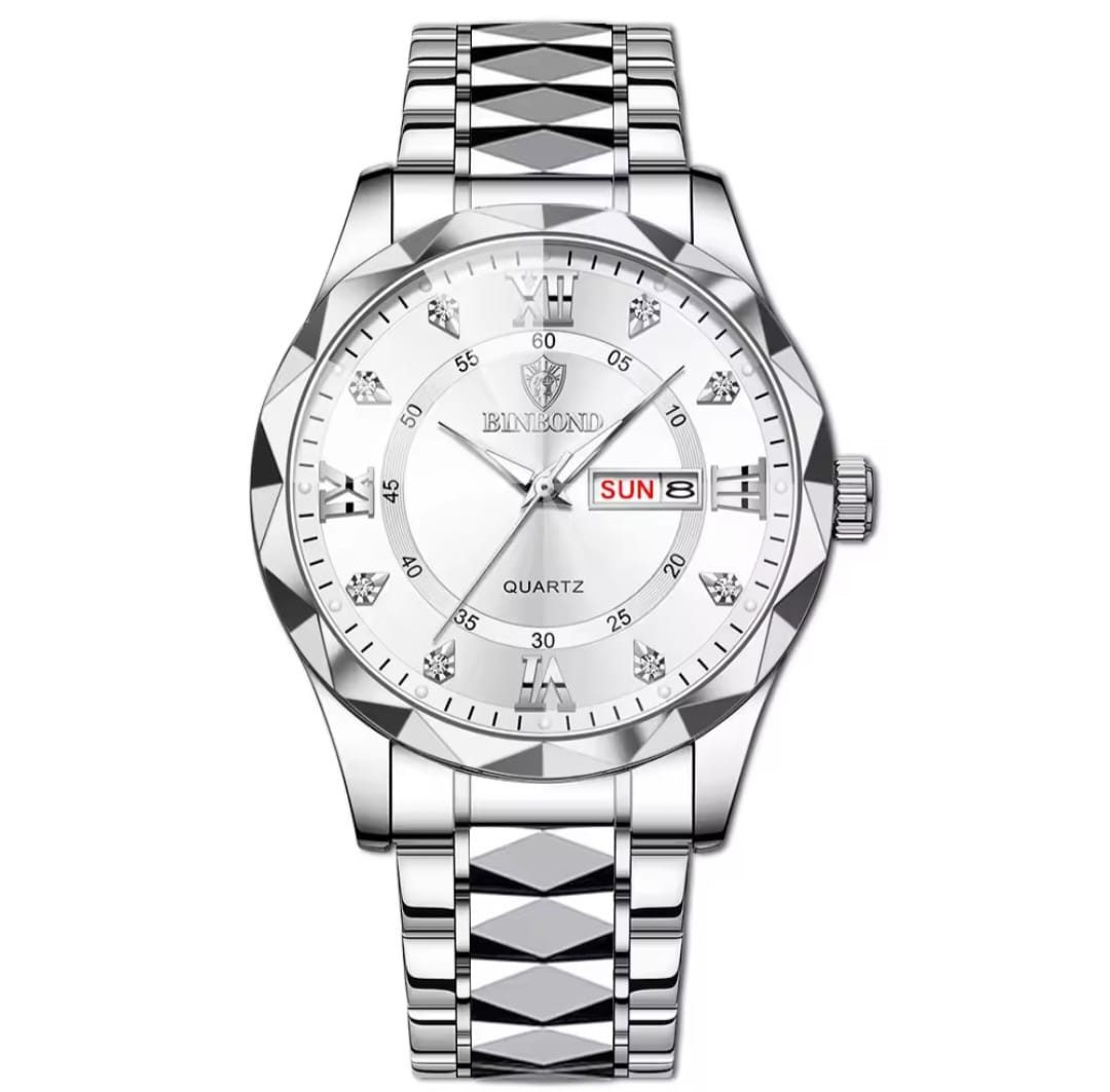 Quarzuhr Multifunktionsuhr Armbanduhr Chronograph Herrenuhr BinBond Quarzuhr