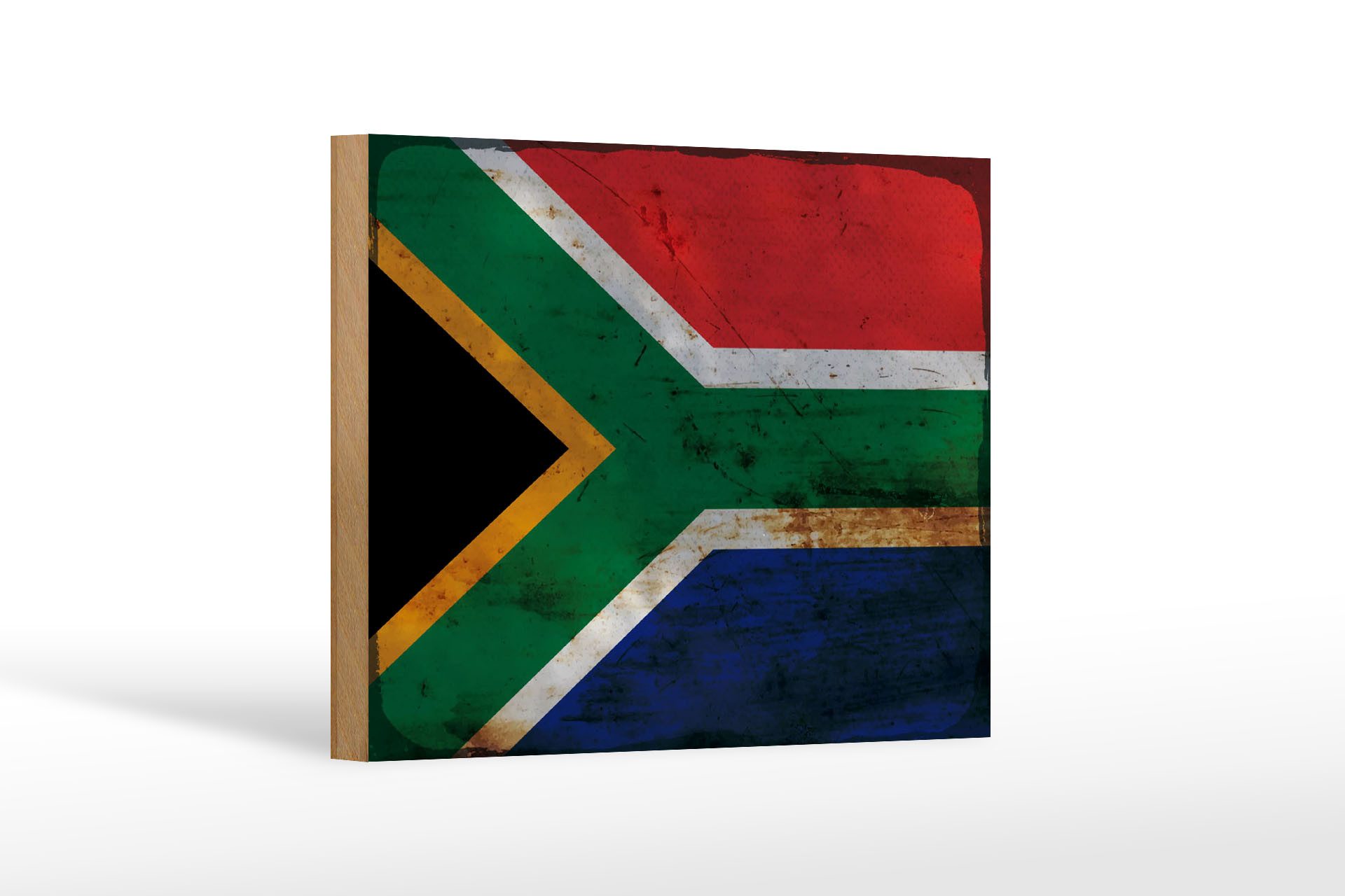 Femer GmbH Holzbild Flagge Südafrika 18x12 cm South Africa Rost, Flaggen (1 St), Glatte Holzfaserplatte (MDF), vorn beschichtet