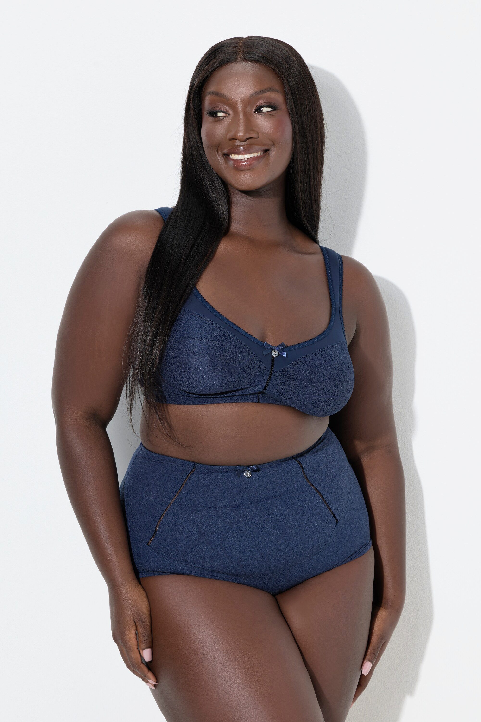 Ulla Popken Miederhose Shaping-Maxislip unterlegte Spitze High Waist