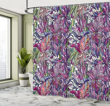 Abakuhaus Duschvorhang Moderner Digitaldruck mit 12 Haken auf Stoff Wasser Resistent Breite 175 cm, Höhe 180 cm, Blumen Tropischen Dschungel Bouquet
