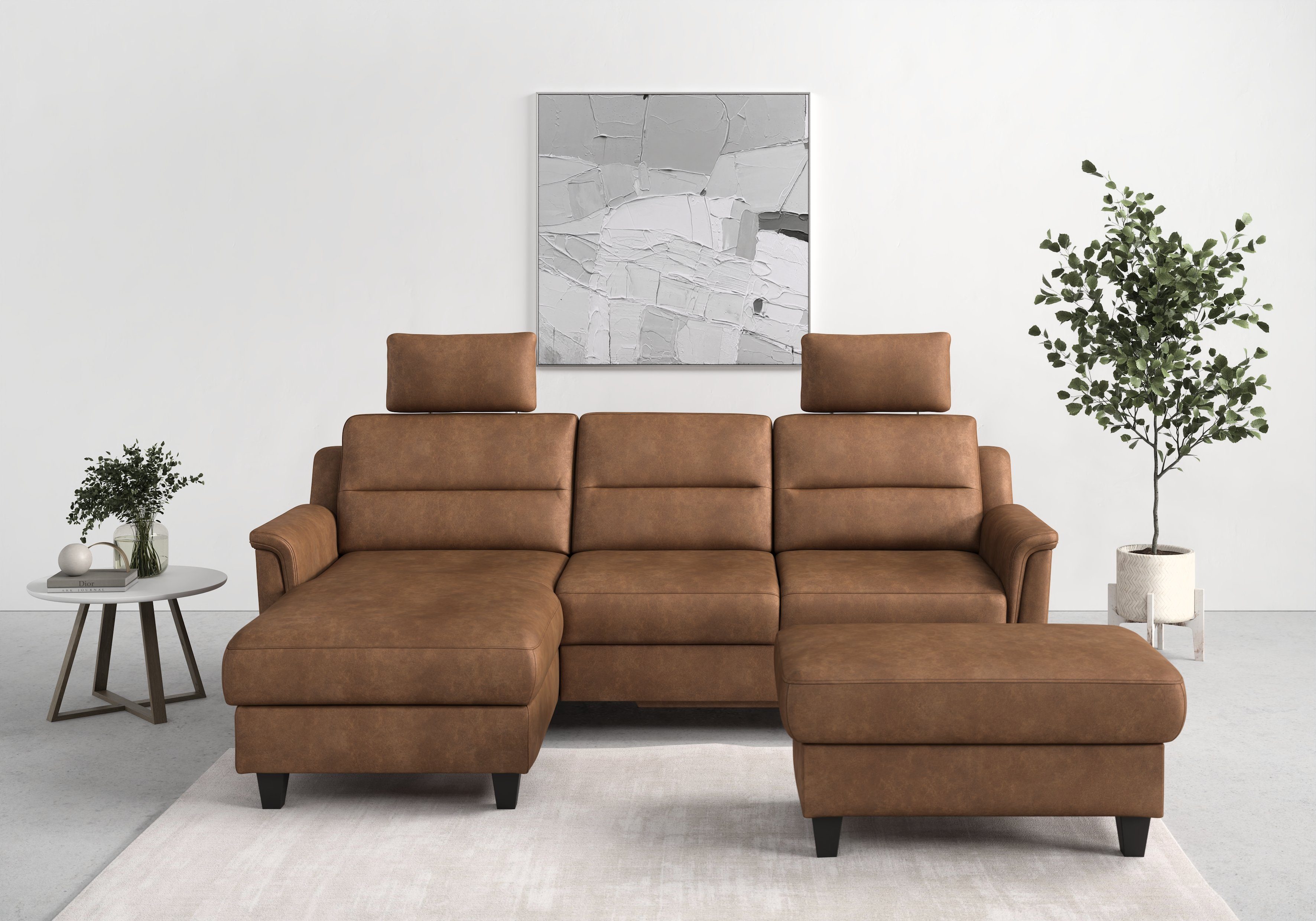 sit&more Ecksofa Farö, inklusive Federkern, wahlweise mit Bettfunktion und Bettkasten | Ecksofas